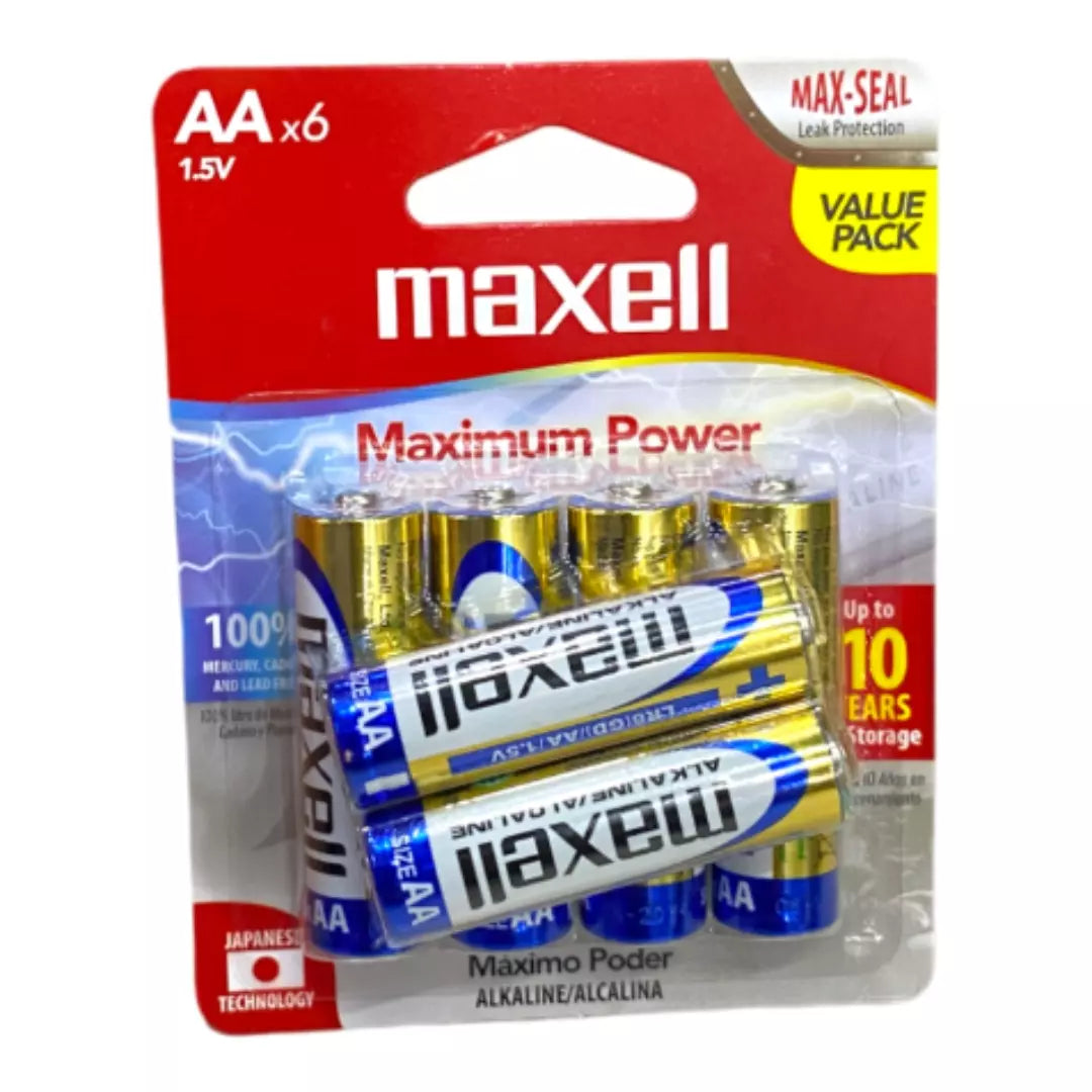 Pilas Maxell Alcalinas  6 Unidades AAA LR03 4+2 PK