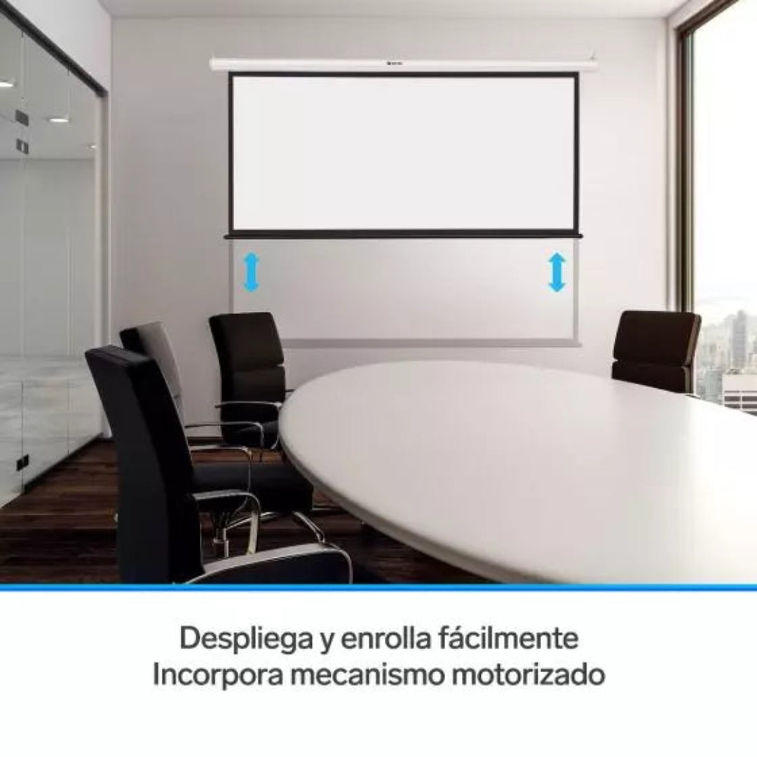 Telón De Proyección Motorizado 100” Con Control Remoto Para Techo o Pared Steren PRO-020