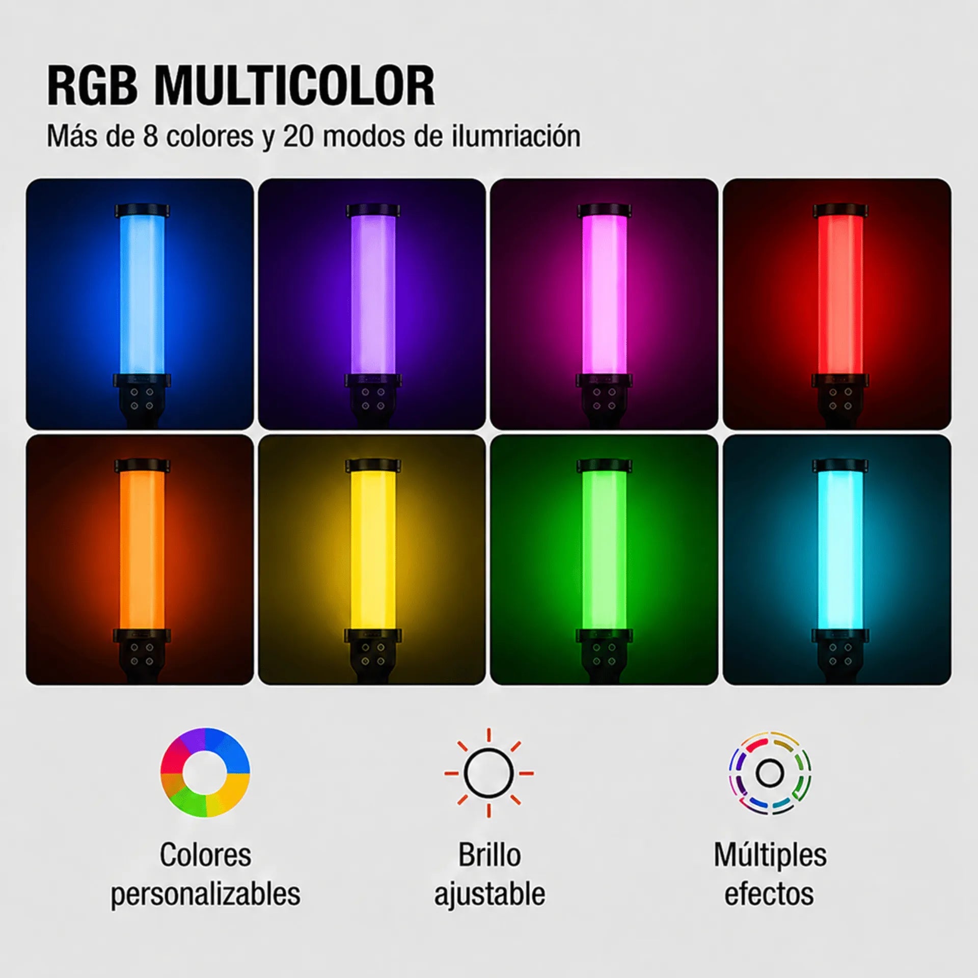Panel De Luz RGB LED 25W Con Control Remoto Touch Baihuo City MY-7308