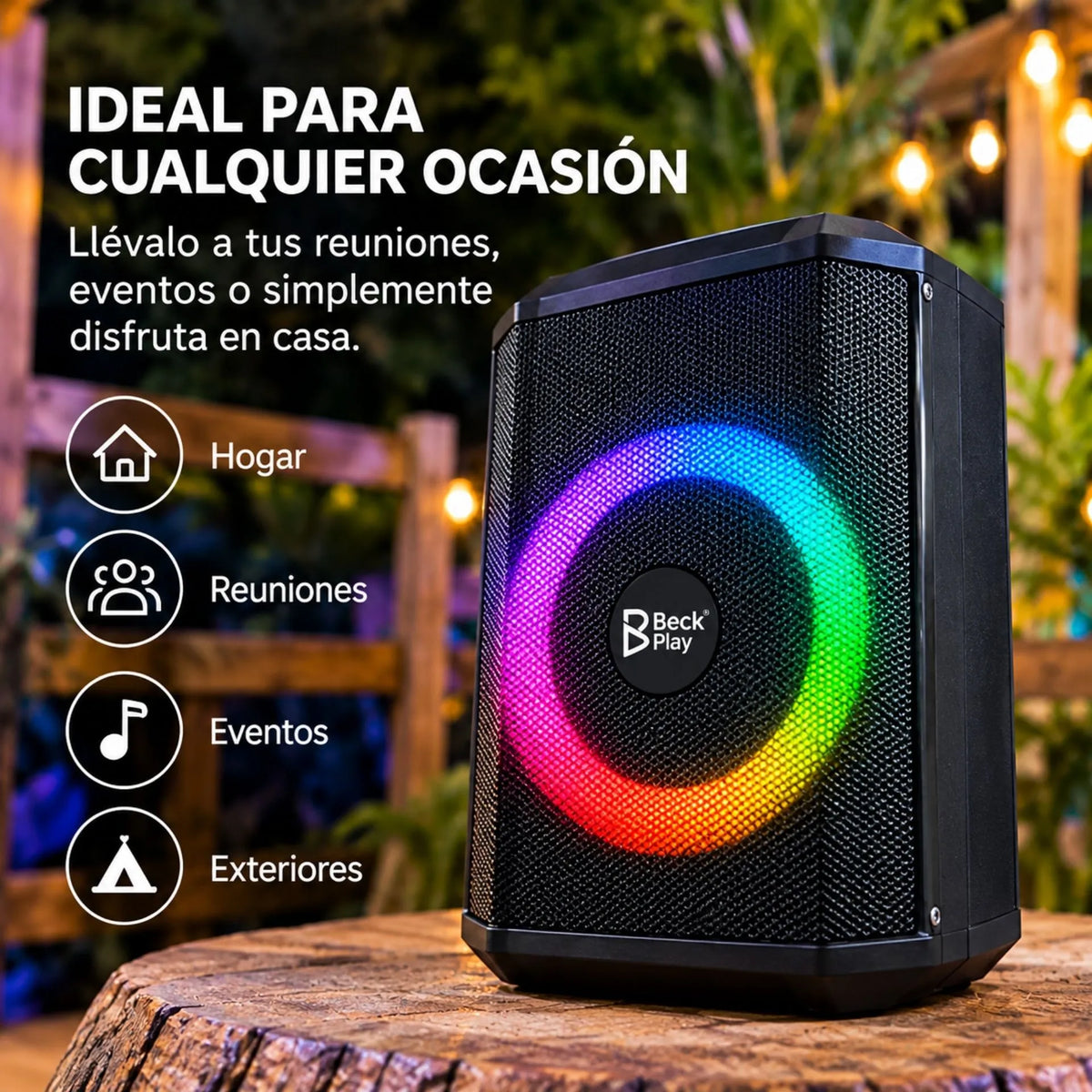 Parlante Cabina Recargable De 8 Pulgadas Con Micrófono Beck Play BP-P182
