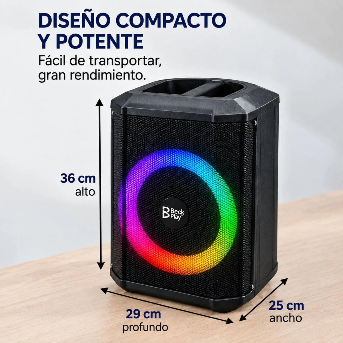 Parlante Cabina Recargable De 8 Pulgadas Con Micrófono Beck Play BP-P182