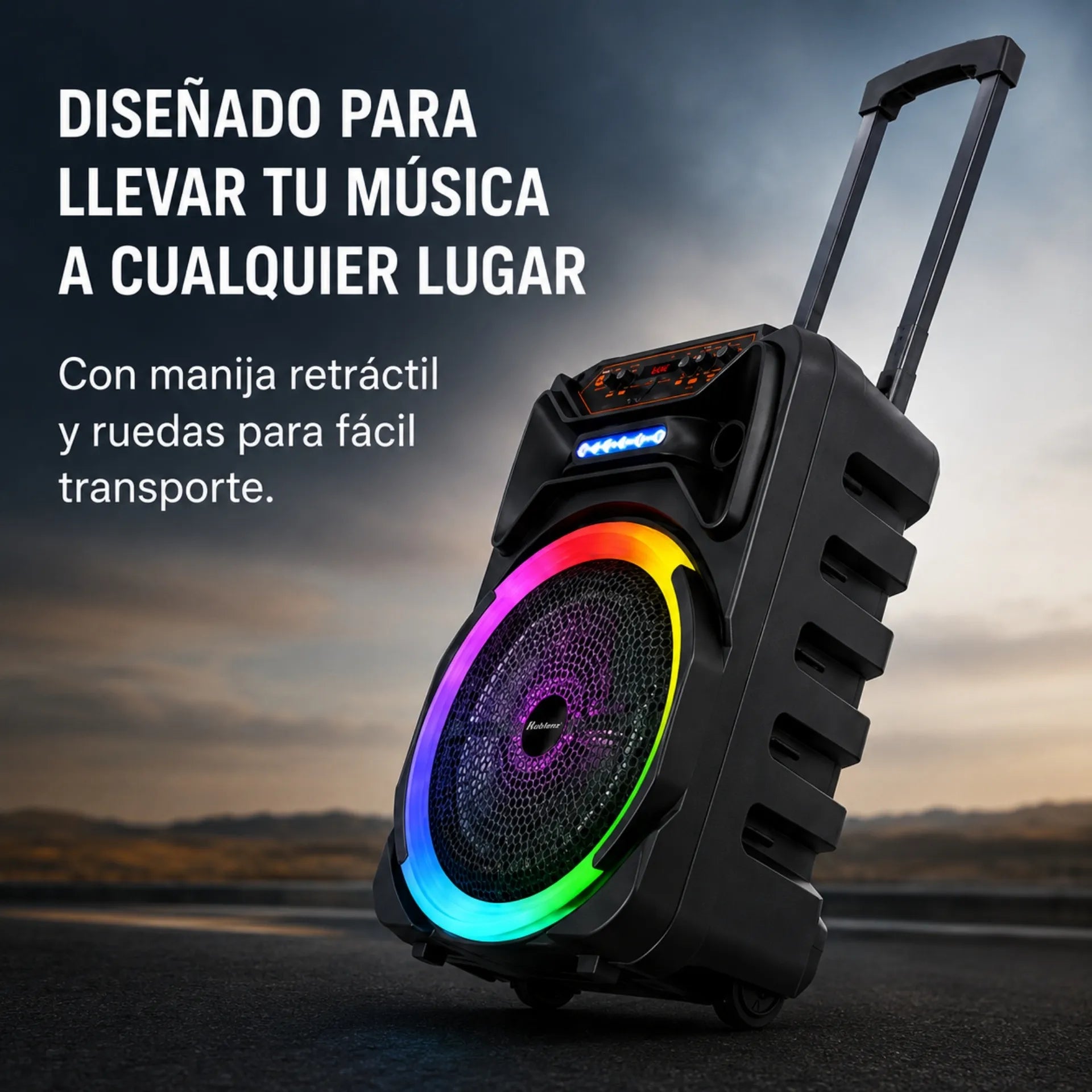 Parlante Bluetooth Portátil 12 Pulgadas Con Micrófono Y Luces RGB KTS-2162