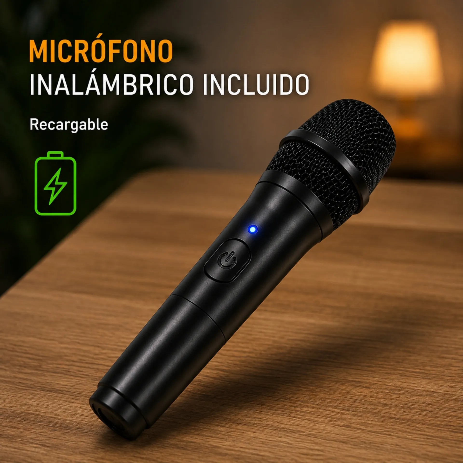 Parlante Bluetooth Portátil Doble 6.5 Pulgadas Con Micrófono Y Luces RGB MS-1962BT-W