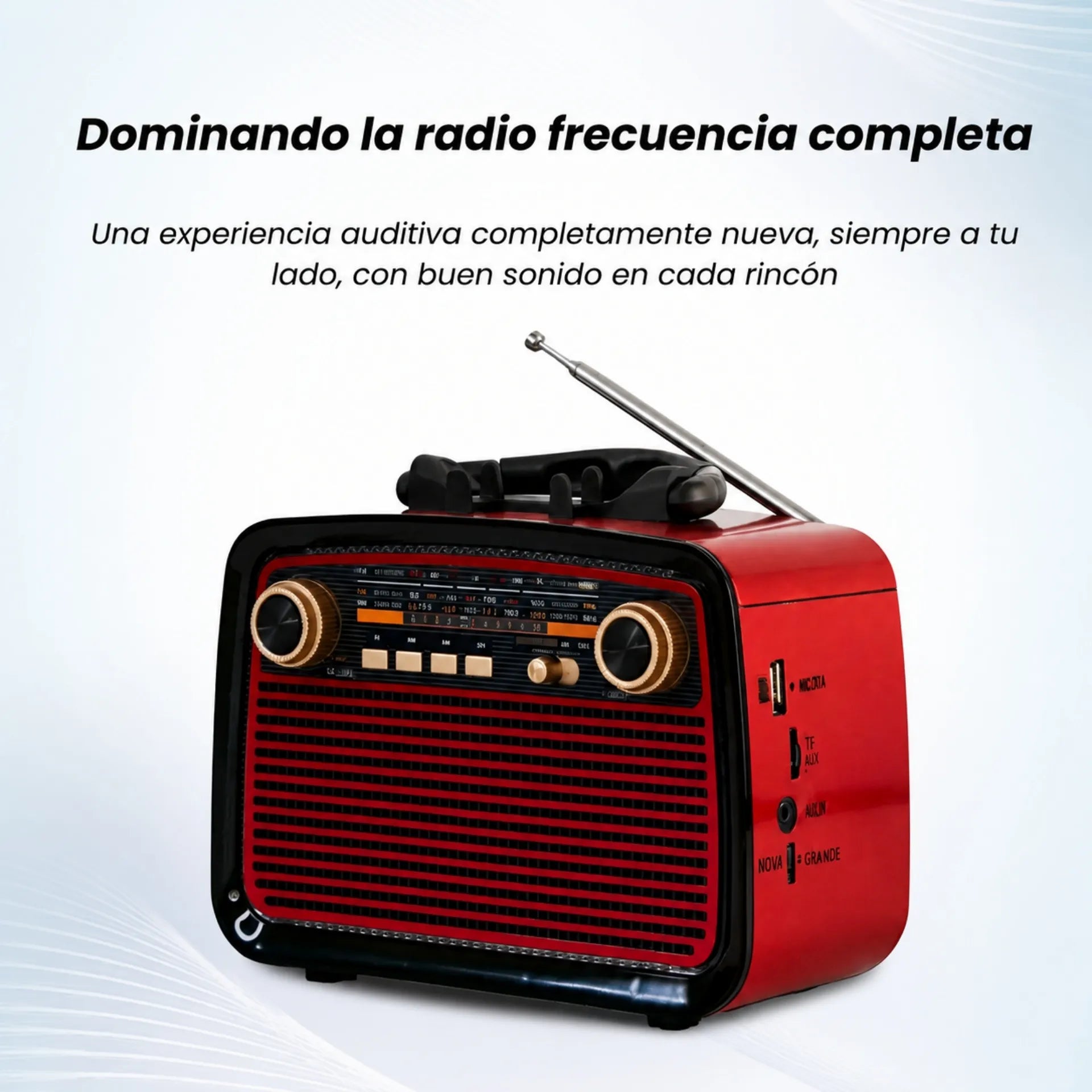 Radio Parlante Retro Vintage Bluetooth Con Radio AM/FM/SW y Luz De Emergencia KTF-1467