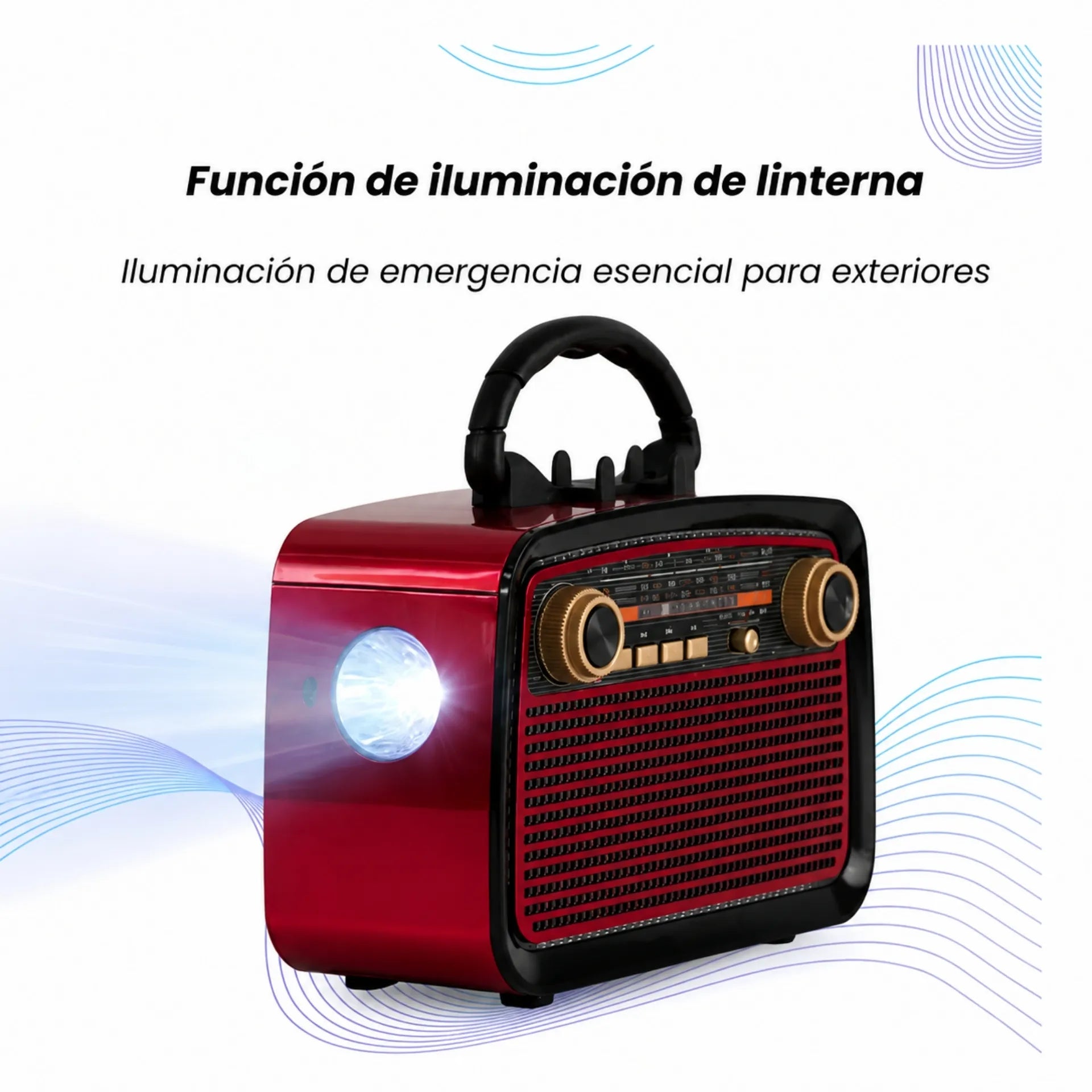 Radio Parlante Retro Vintage Bluetooth Con Radio AM/FM/SW y Luz De Emergencia KTF-1467