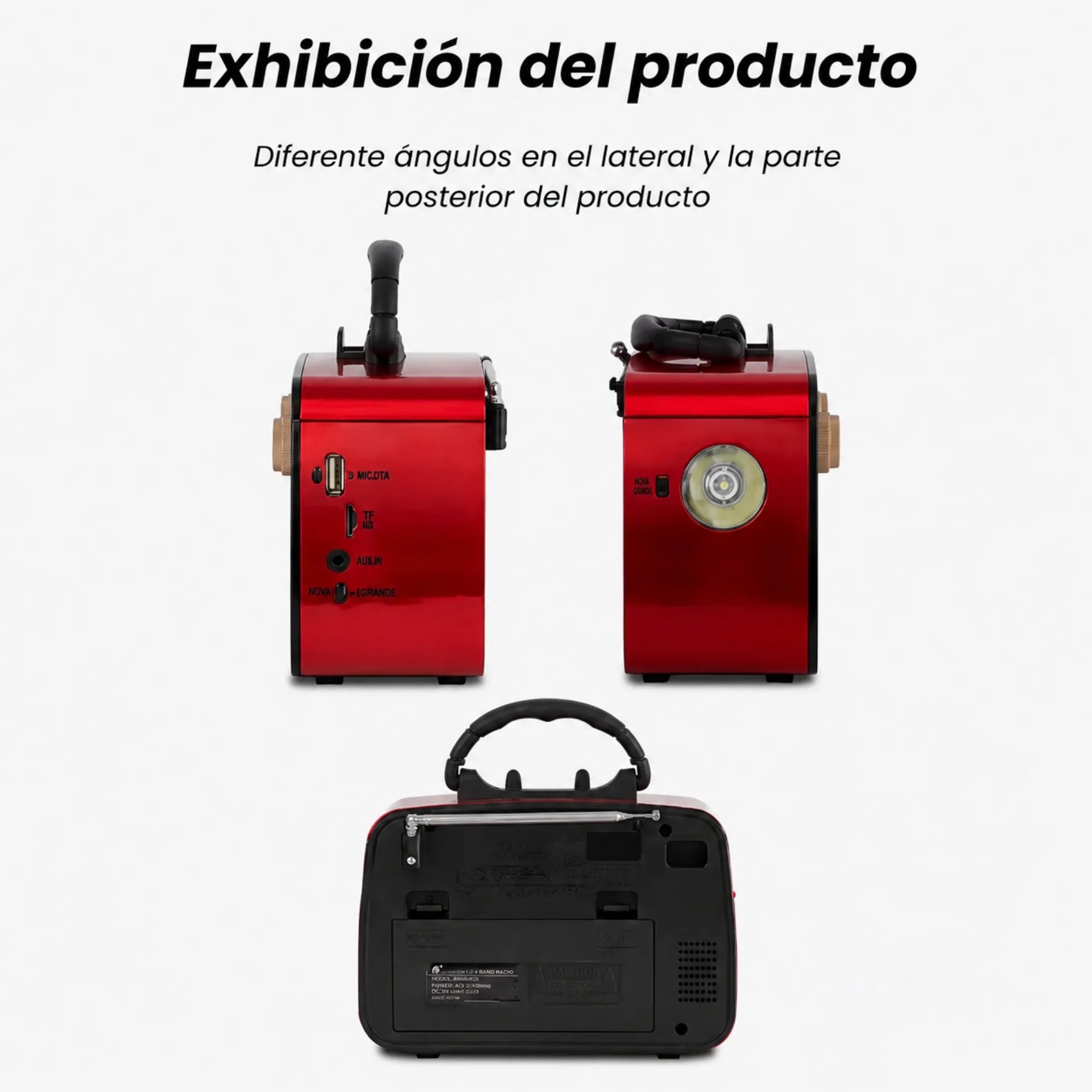 Radio Parlante Retro Vintage Bluetooth Con Radio AM/FM/SW y Luz De Emergencia KTF-1467
