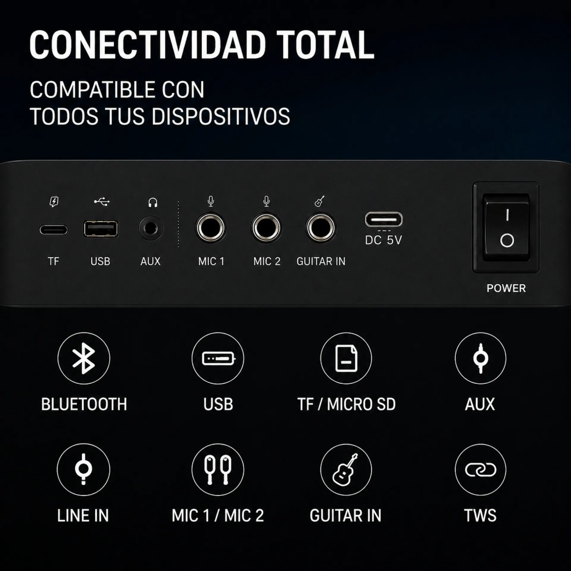 Parlante Cabina Bluetooth Doble Bocina 12 Pulgadas Con Luces RGB y Micrófonos Brodu BTS-2242