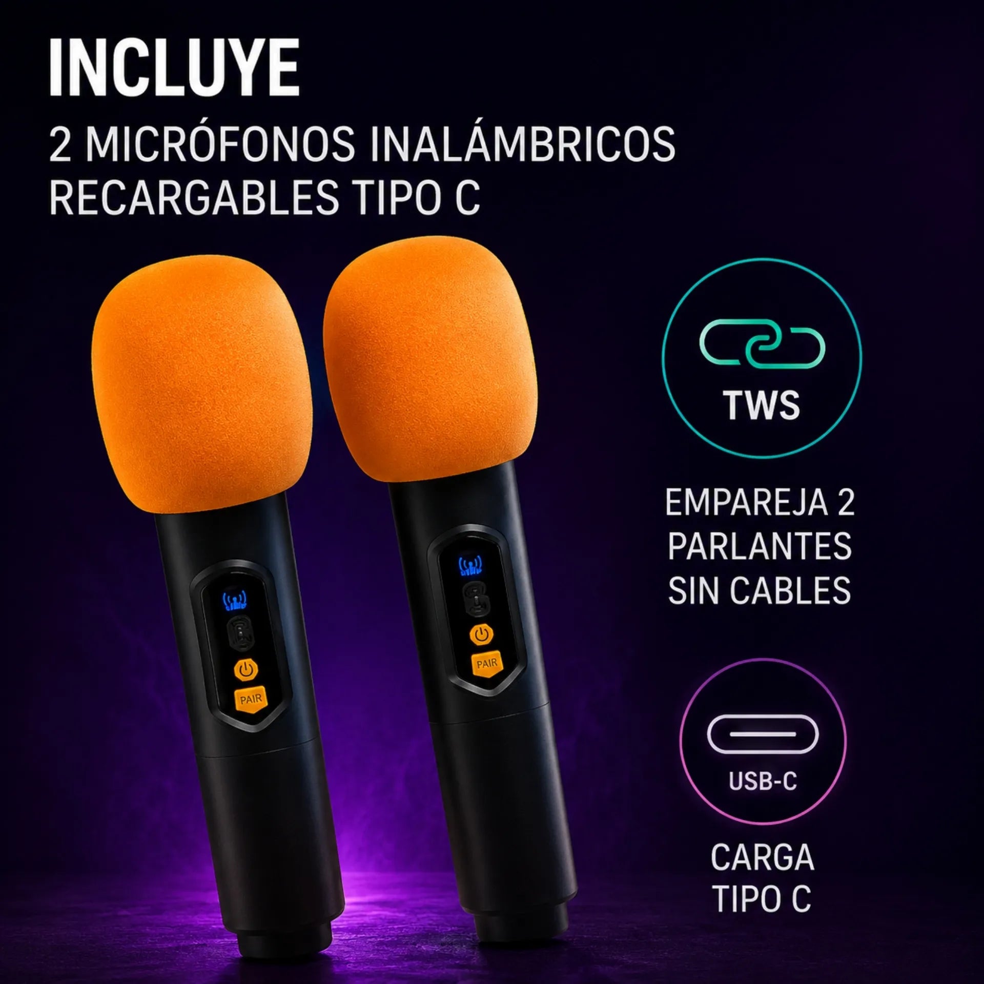 Parlante Cabina Bluetooth Doble Bocina 12 Pulgadas Con Luces RGB y Micrófonos Brodu BTS-2242