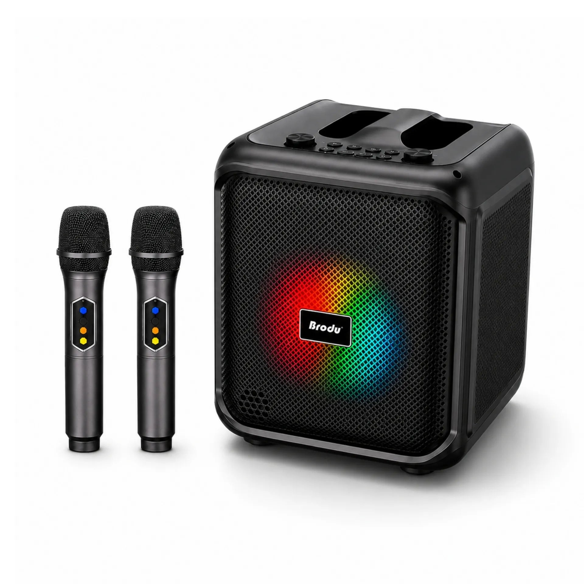 Parlante Cabina Bluetooth 6.5 Pulgadas Con Luces RGB Y 2 Micrófonos Brodu BTS-1933