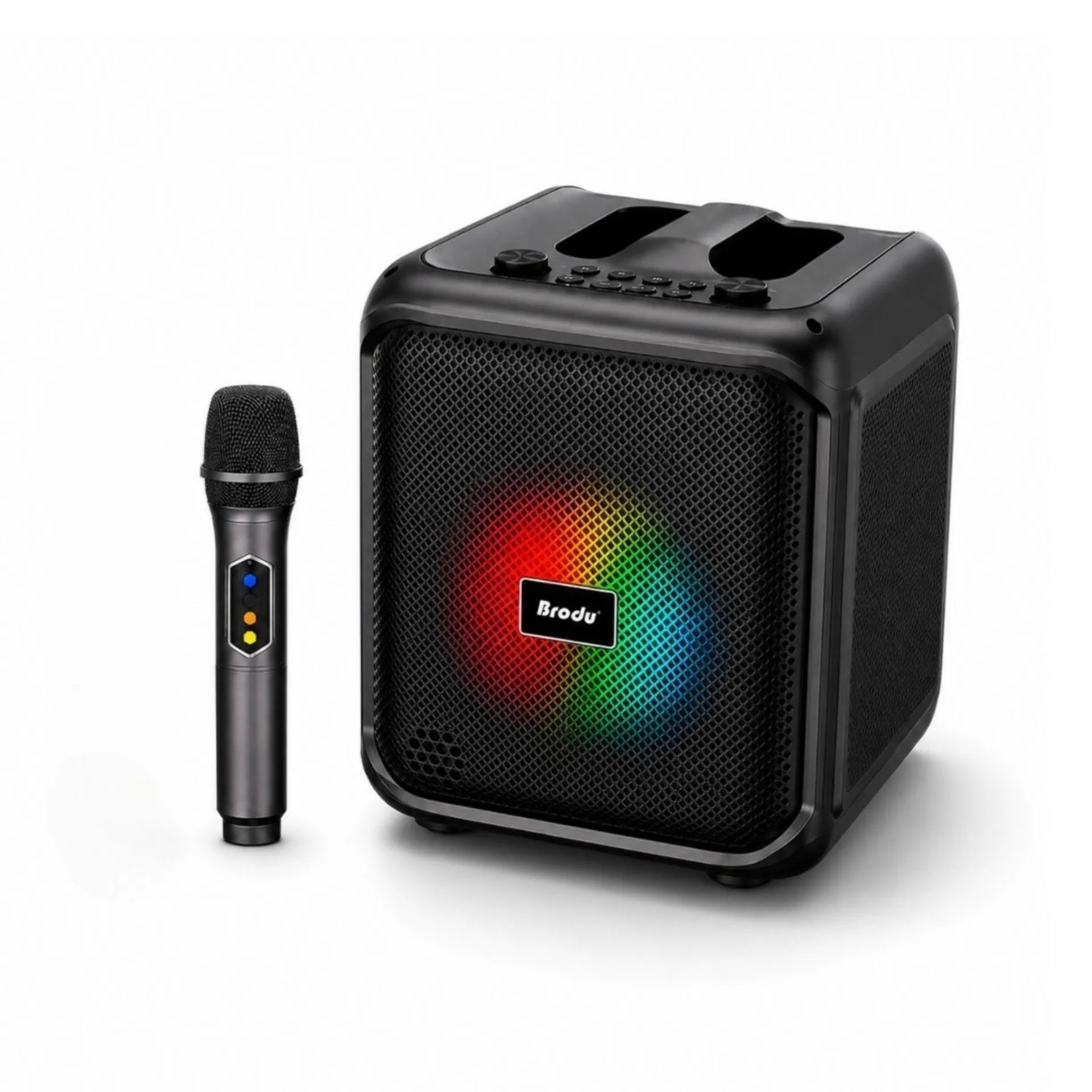 Parlante Cabina Bluetooth 6.5 Pulgadas Con Luces RGB Y 1 Micrófonos Brodu BTS-1933