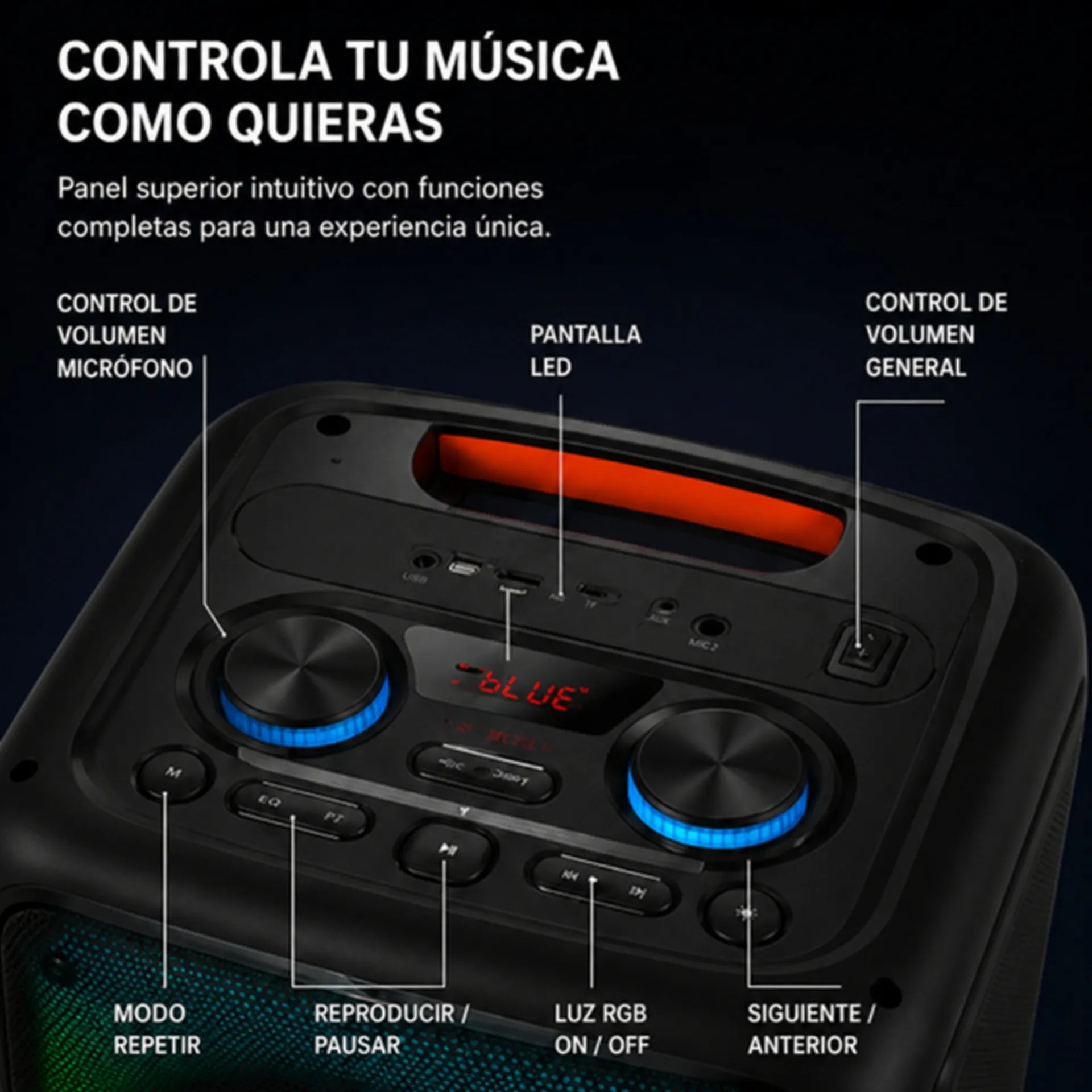Parlante Cabina Bluetooth Profesional Doble Bocina 8 Pulgadas Con Luces RGB Brodu BTS-1910