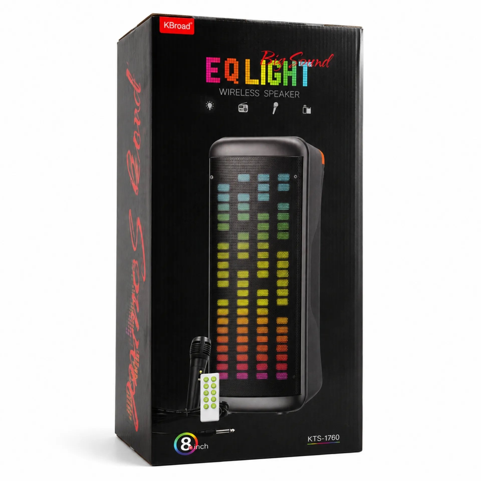 Parlante Cabina Bluetooth Torre 8 Pulgadas Con Luces RGB y Micrófono Kbroad KTS-1760