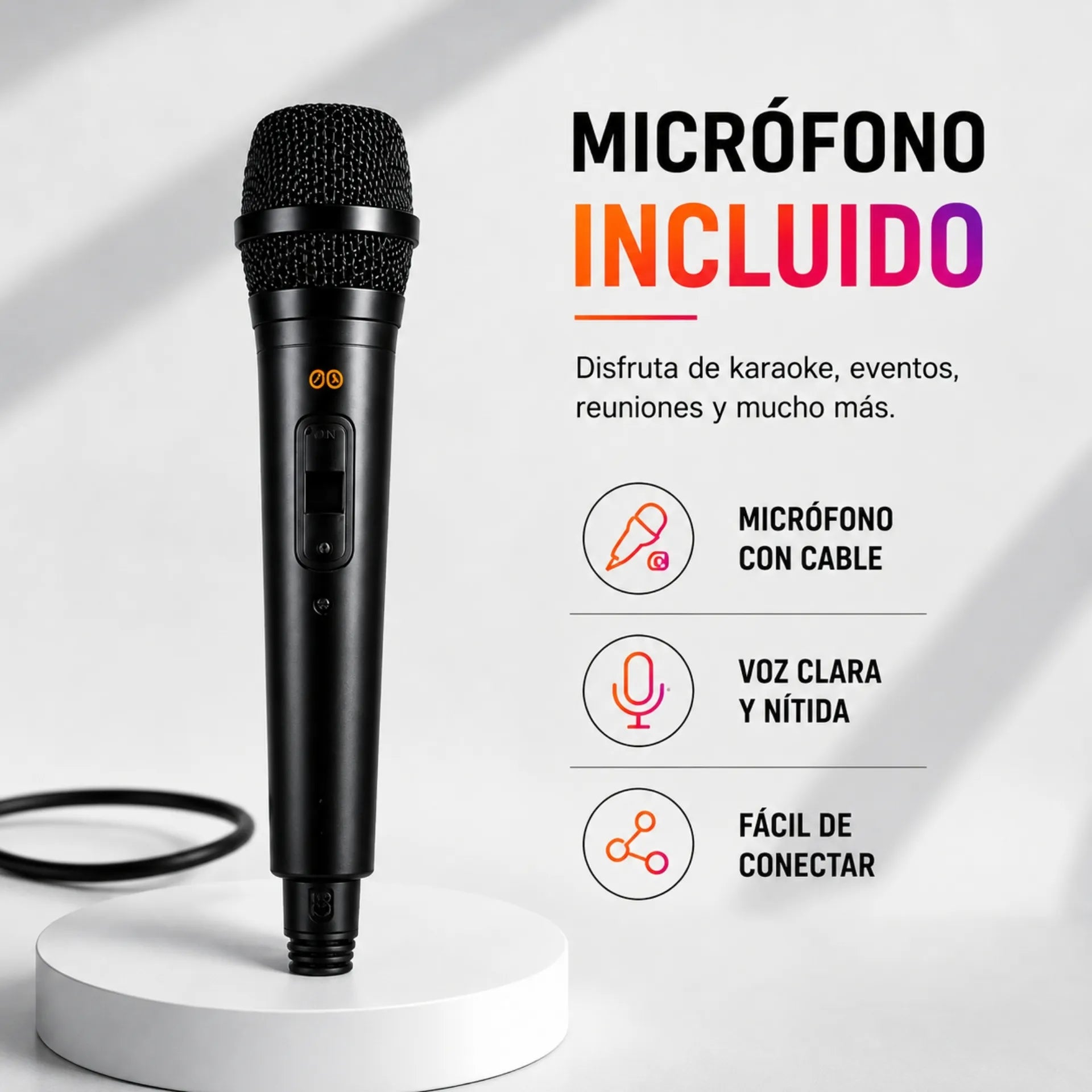 Parlante Cabina Bluetooth Torre 8 Pulgadas Con Luces RGB y Micrófono Kbroad KTS-1760