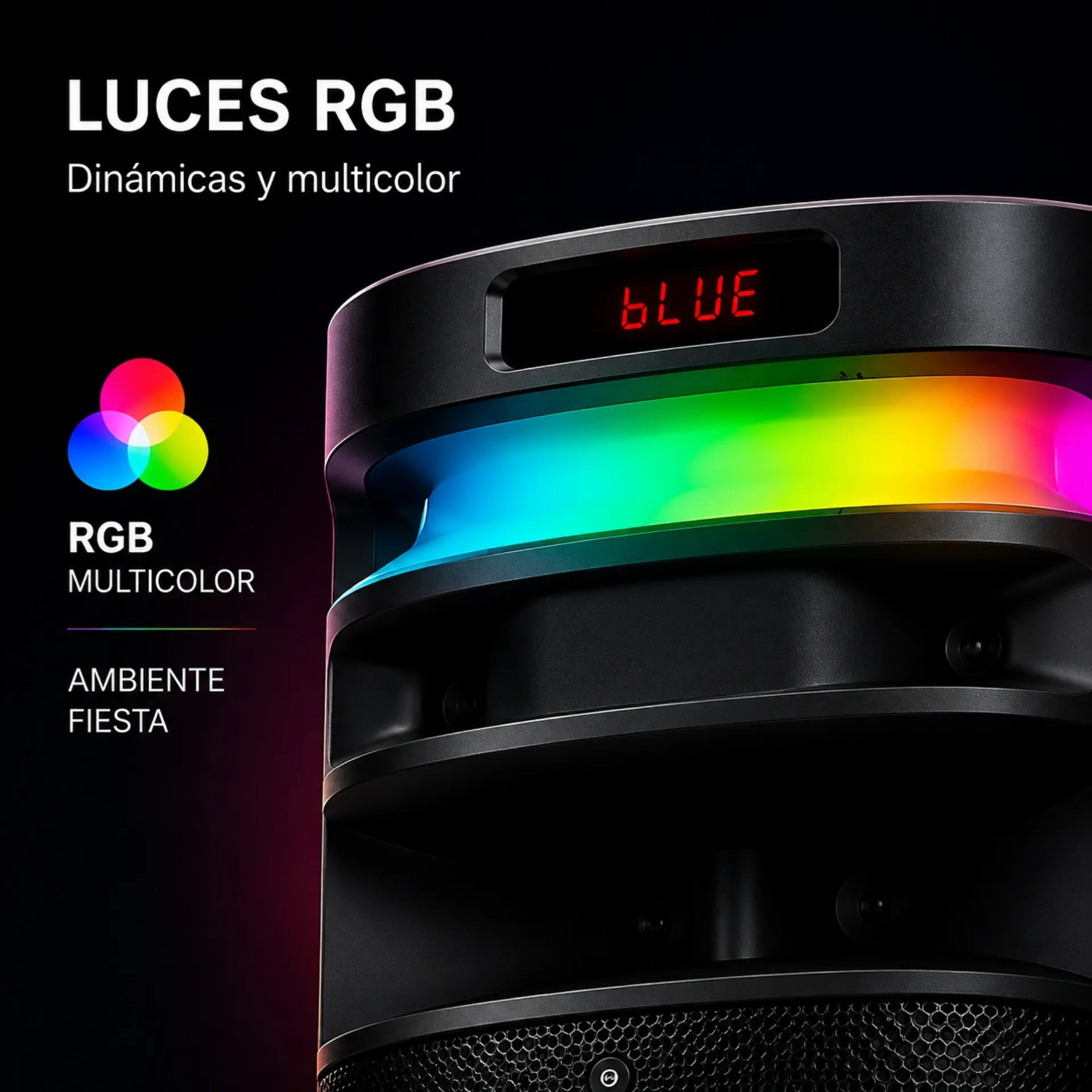 Parlante Cabina Bluetooth Karaoke De 8 Pulgadas Con Luces RGB Y Dos Micrófonos Brodu BTS-2250