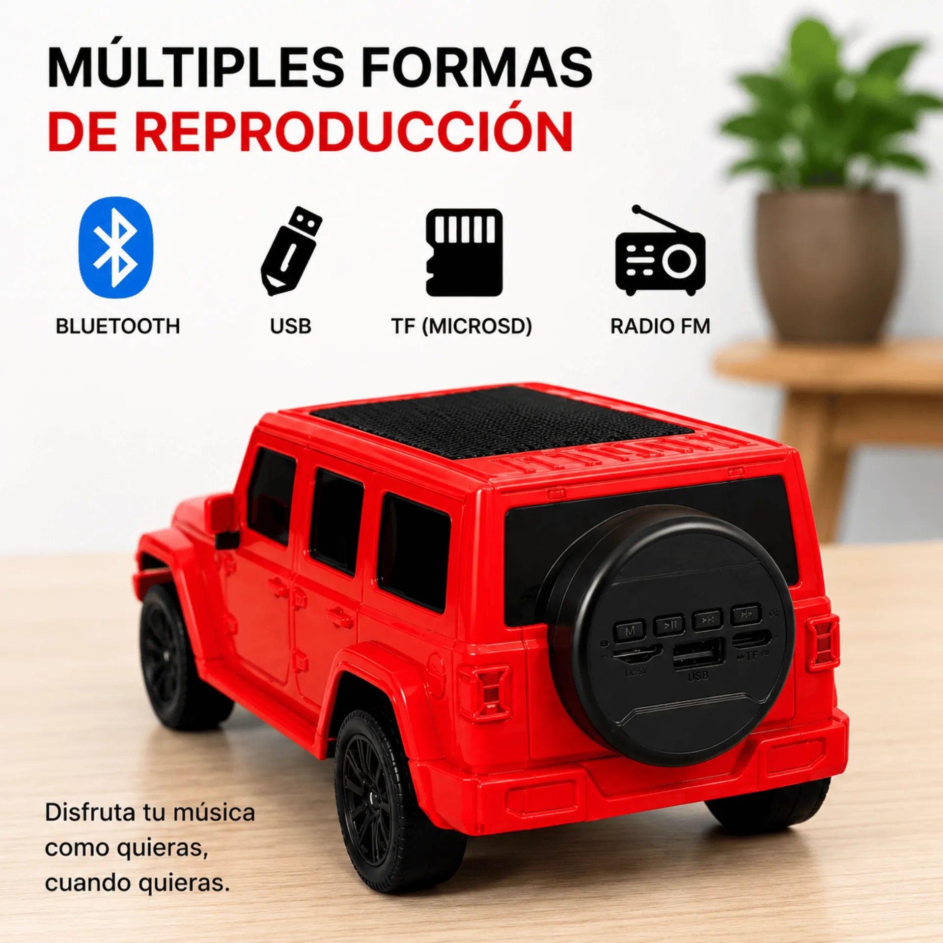 Parlante Bluetooth Tipo Camioneta Nano-Tec 10W Con Luces RGB NT-P2469