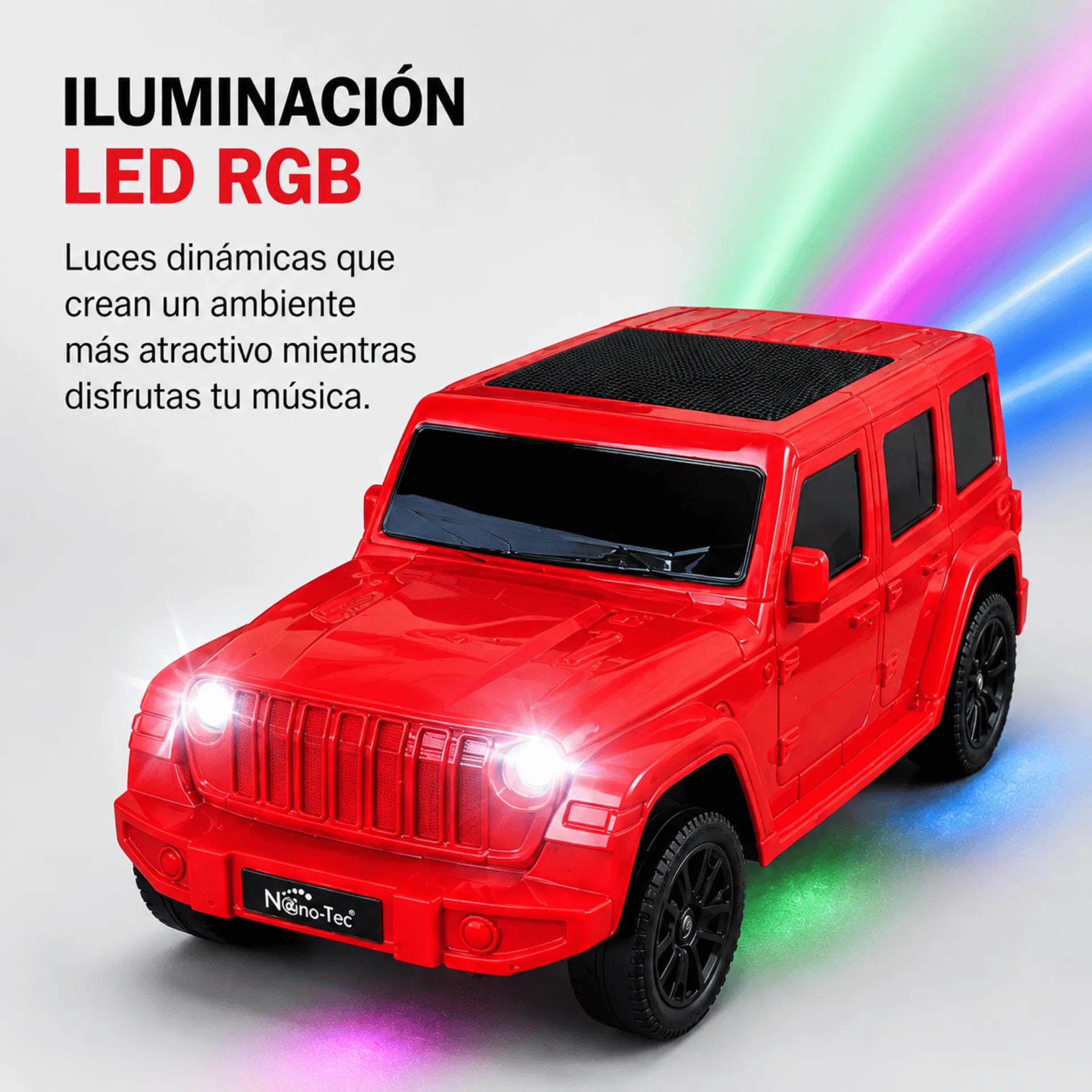 Parlante Bluetooth Tipo Camioneta Nano-Tec 10W Con Luces RGB NT-P2469