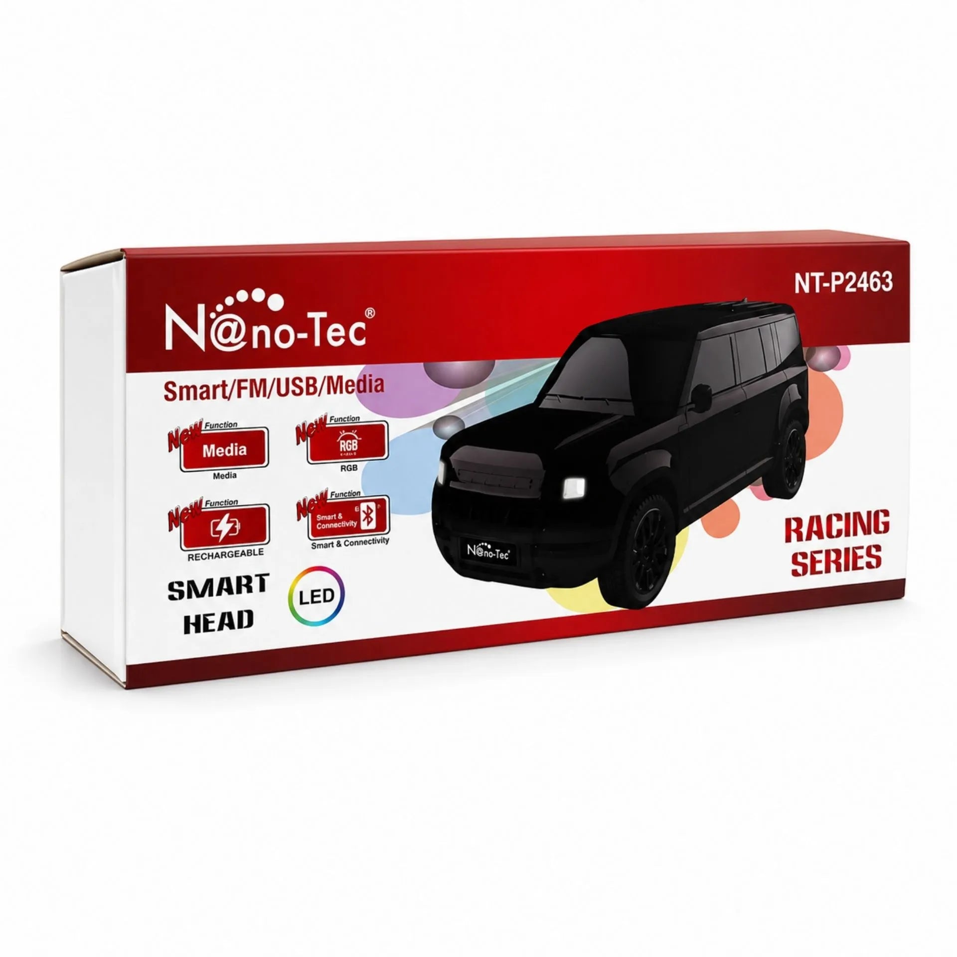 Parlante Bluetooth Tipo Camioneta Nano-Tec Con Luces LED, FM, USB Y 15W NT-P2463