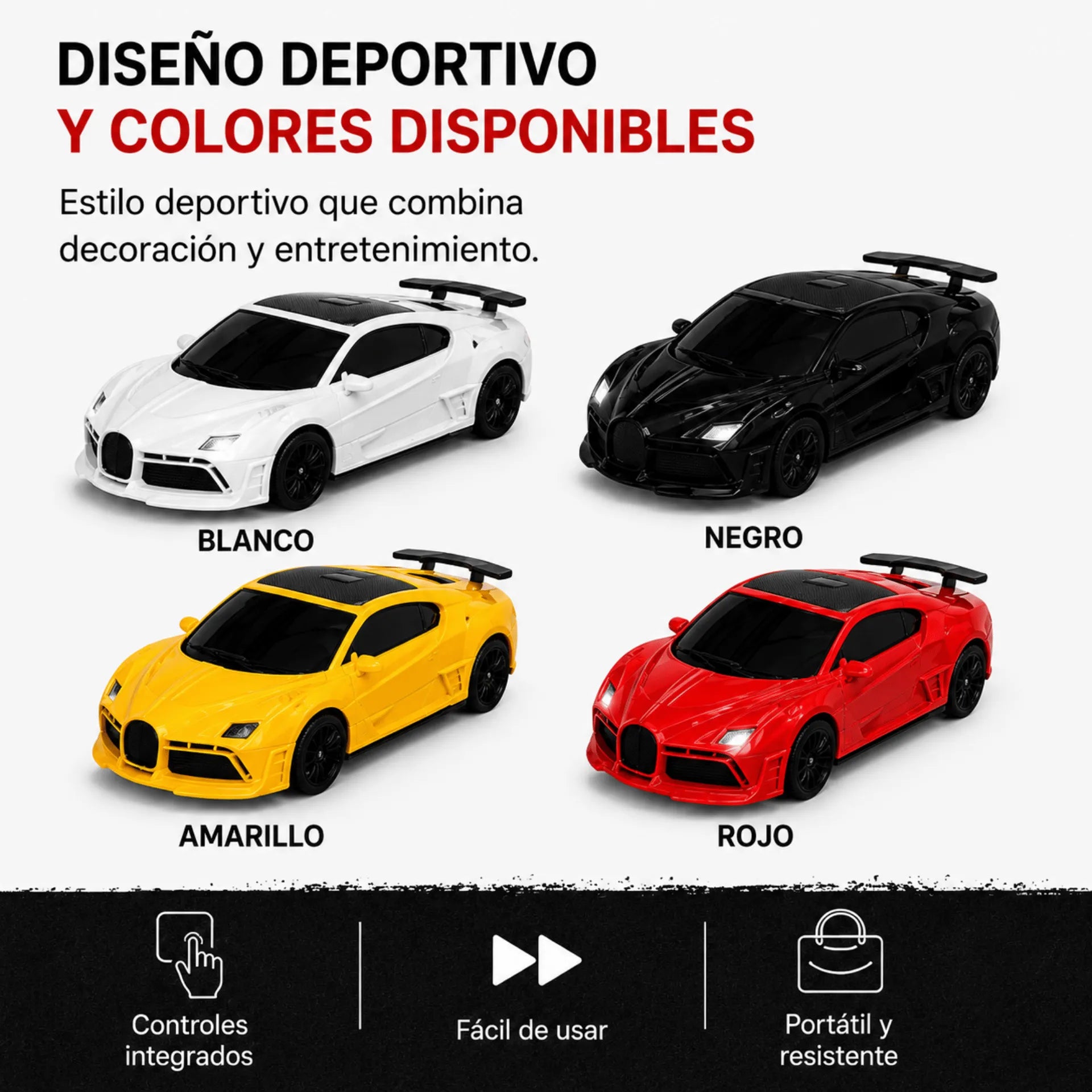 Parlante Bluetooth Tipo Carro Deportivo Nano-Tec 10W Con Luces RGB NT-P2468