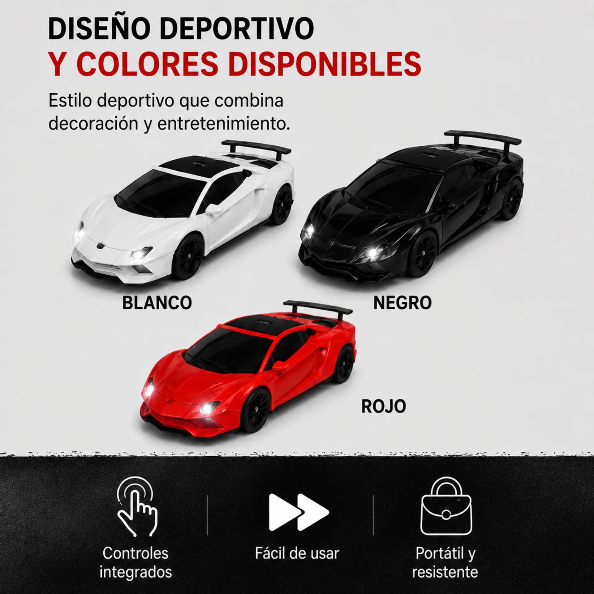 Parlante Bluetooth Tipo Carro Deportivo Nano-Tec 10W Con Luces RGB NT-P2450