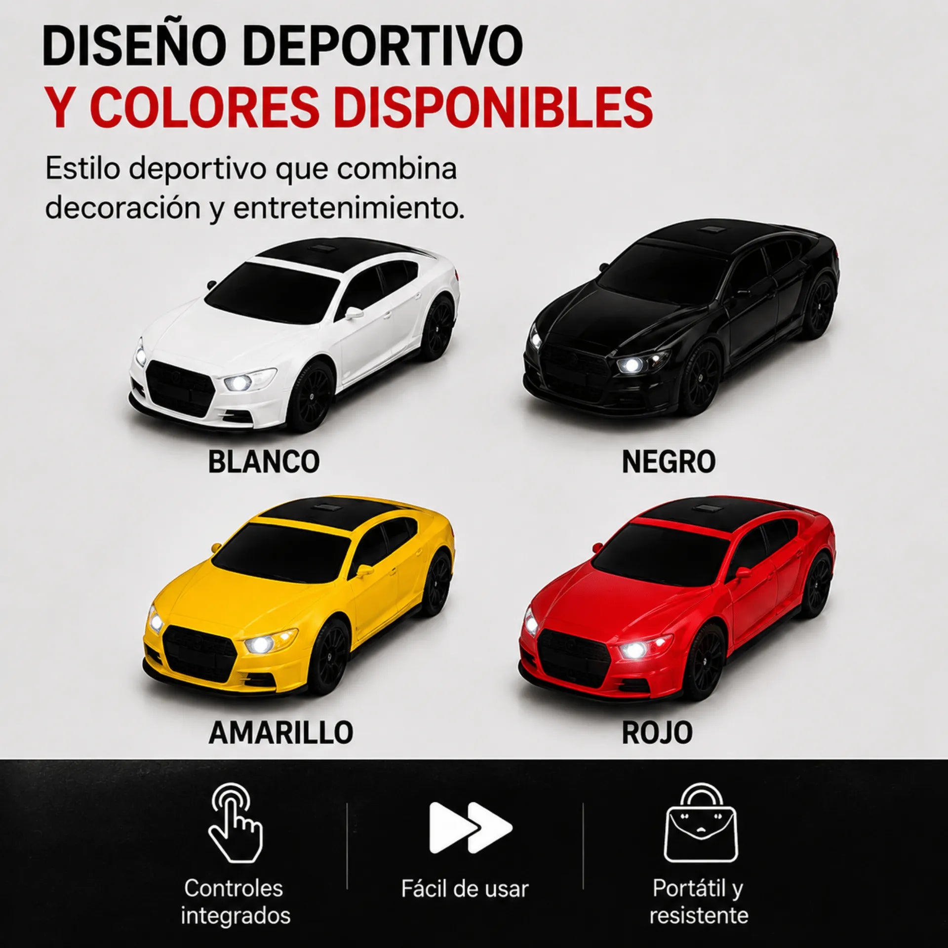 Parlante Bluetooth Tipo Carro Deportivo Nano-Tec 10W Con Luces RGB NT-P2462