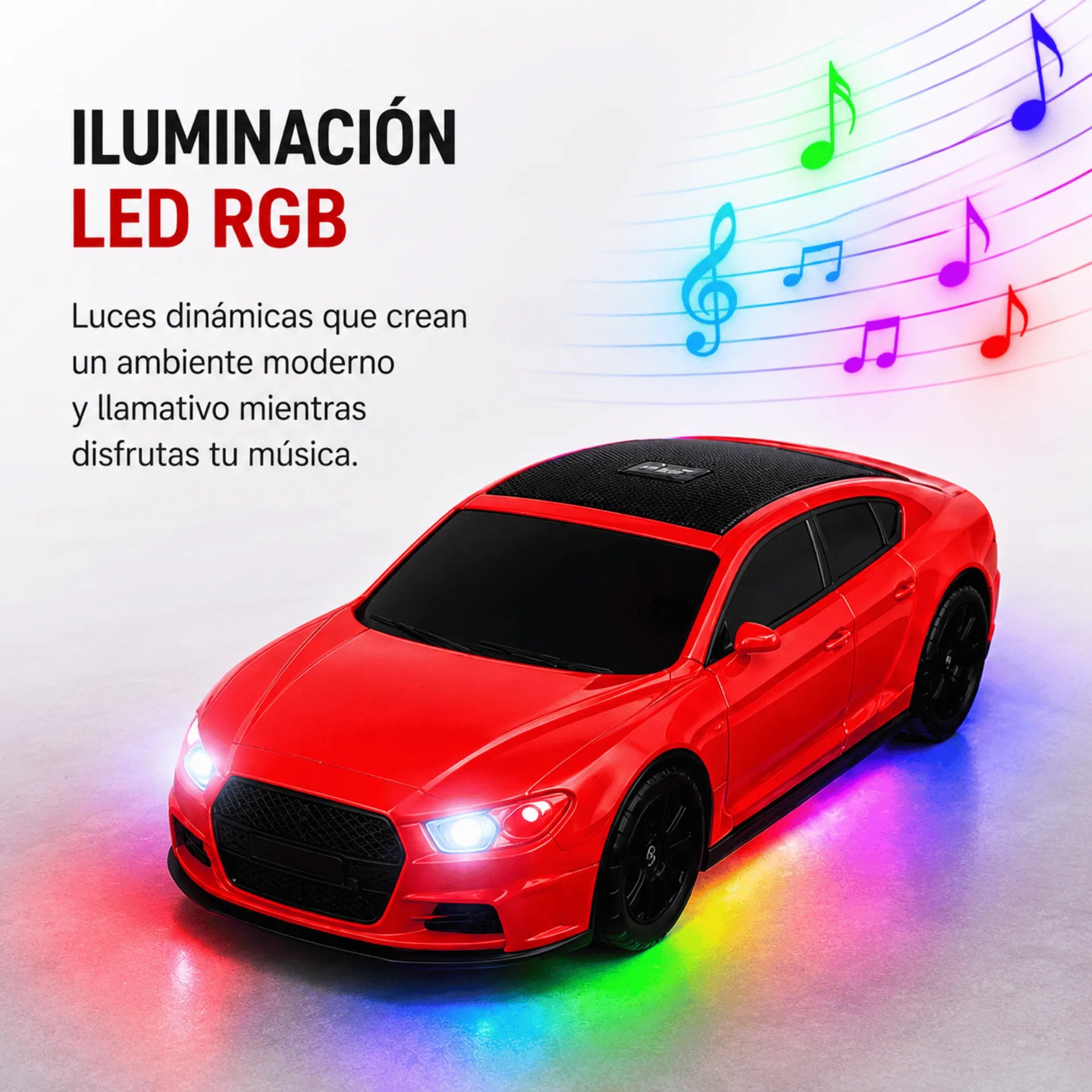 Parlante Bluetooth Tipo Carro Deportivo Nano-Tec 10W Con Luces RGB NT-P2462