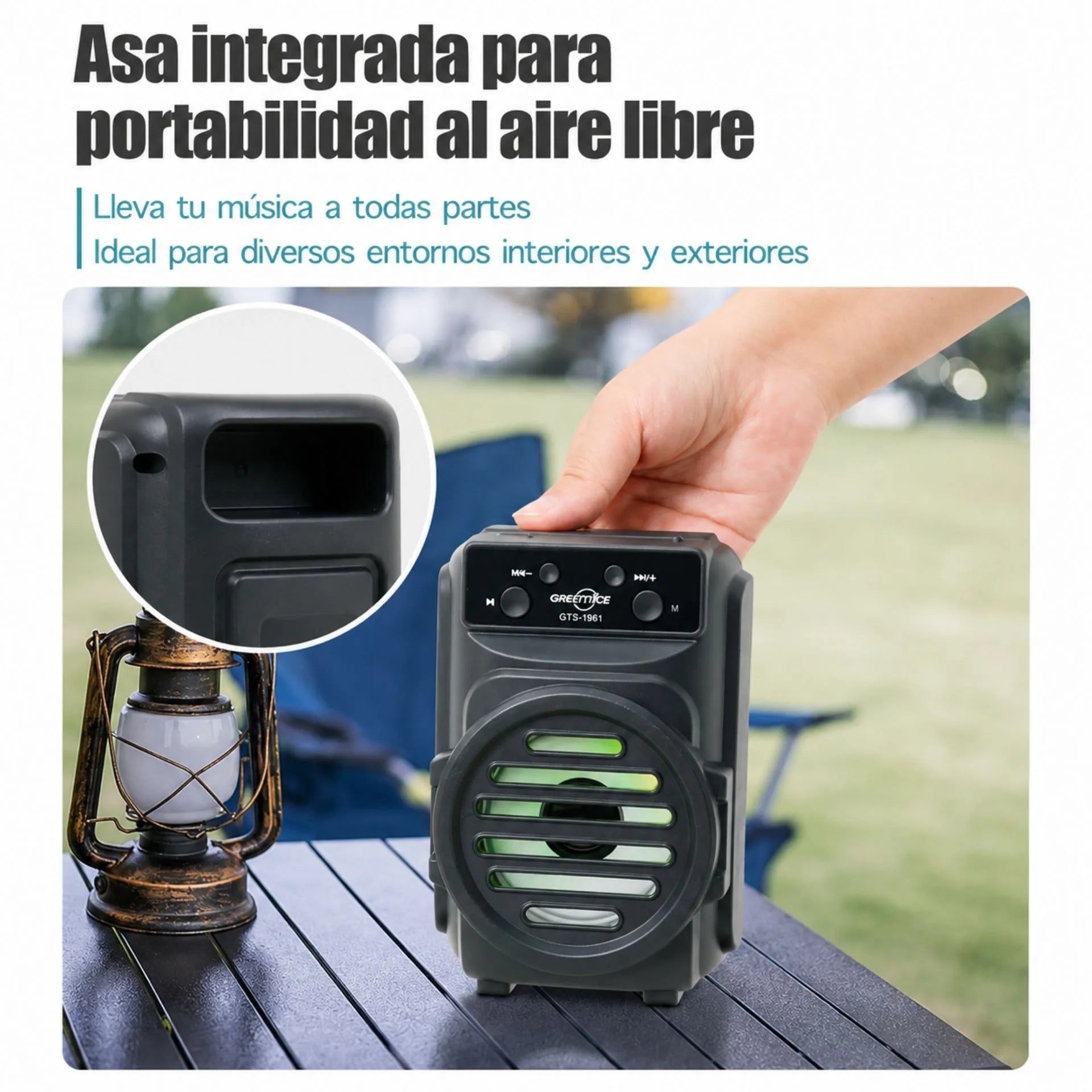 Parlante Bluetooth Portátil Recargable 5W GREATNICE GTS-1961