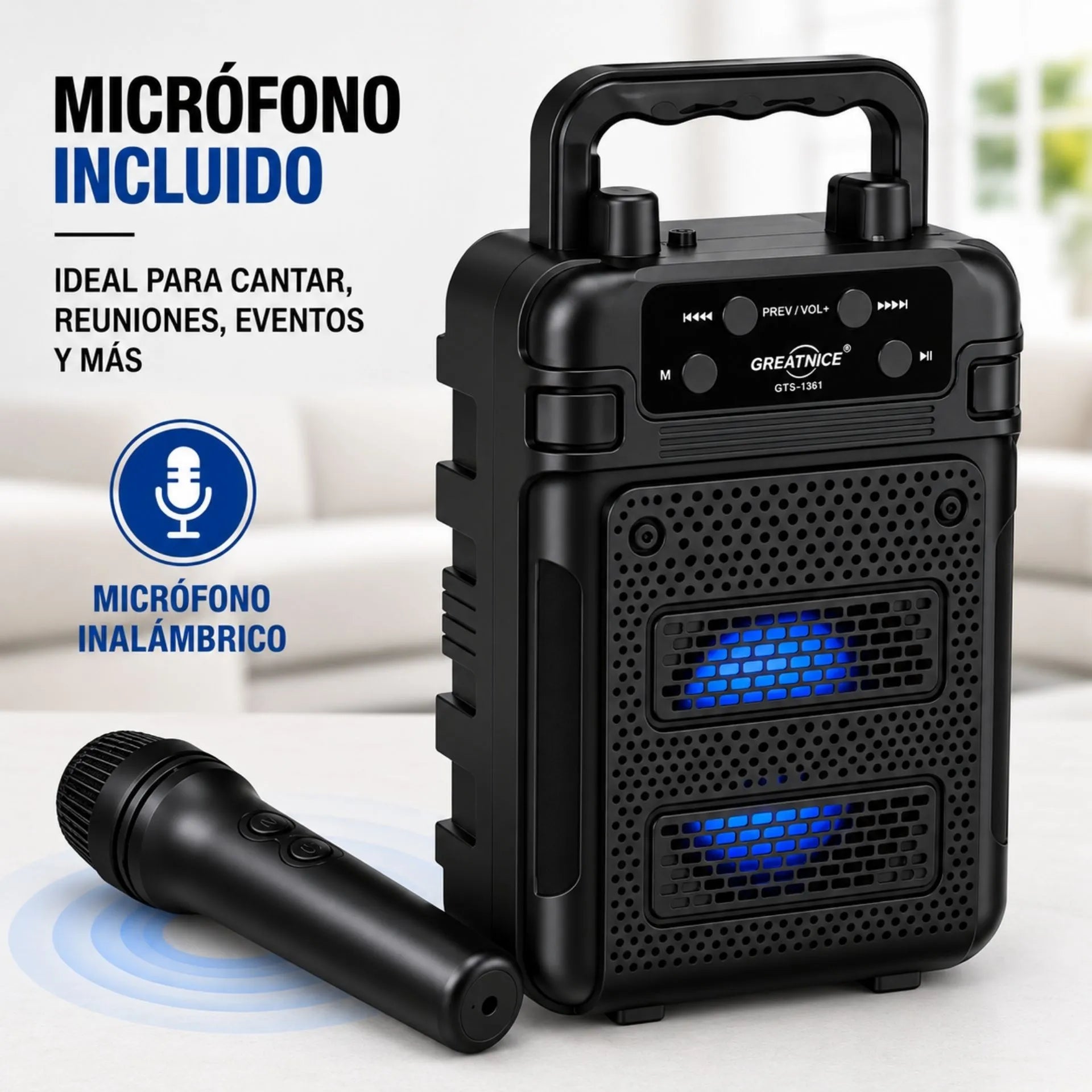 Parlante Bluetooth 5W Con Micrófono GREATNICE GTS-2333
