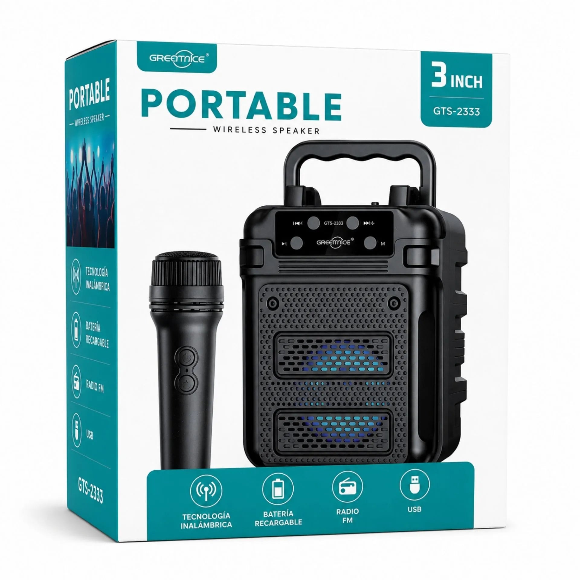 Parlante Bluetooth 5W Con Micrófono GREATNICE GTS-2333
