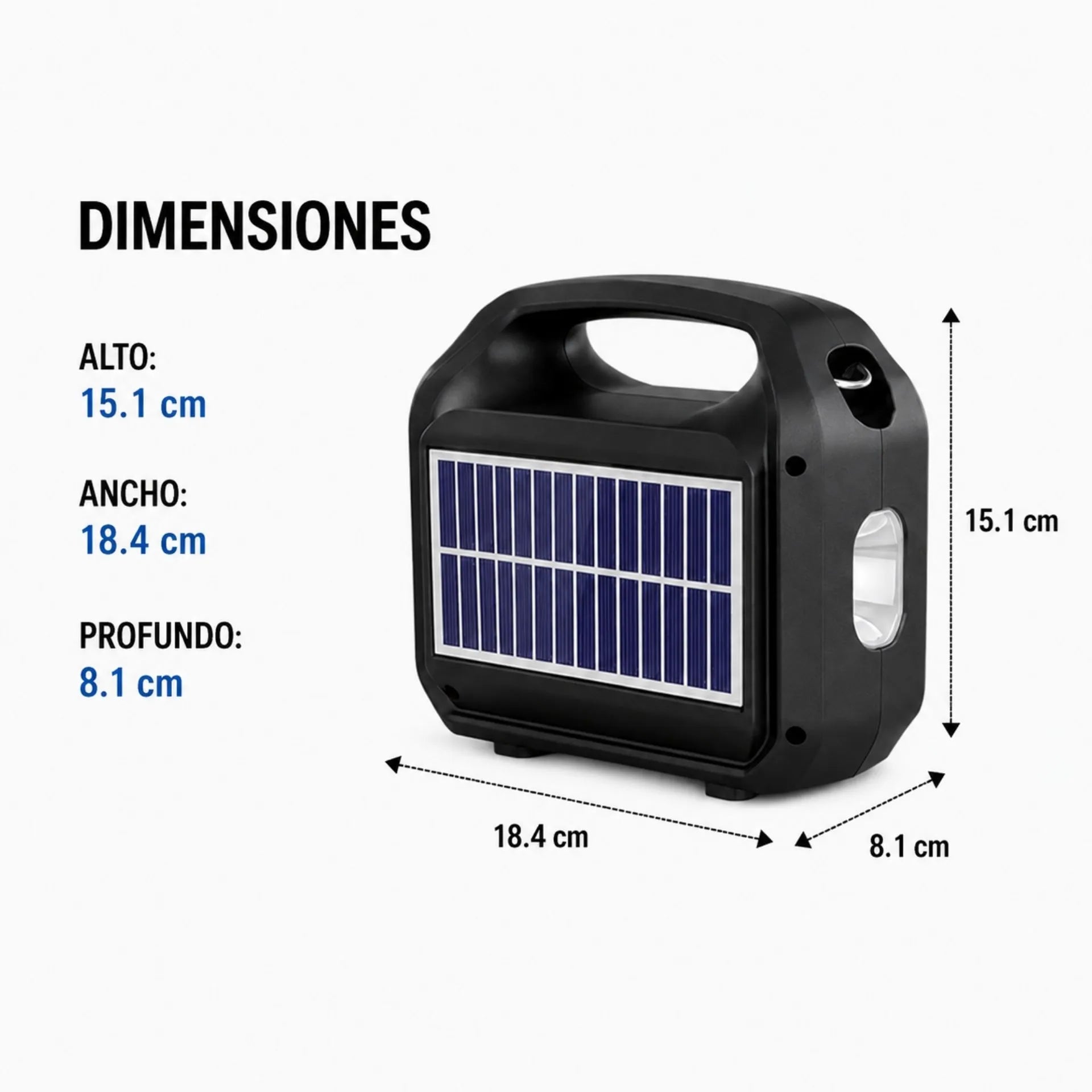 Radio Parlante Bluetooth Con Panel Solar, Linterna y Correa Portátil GTS-2040