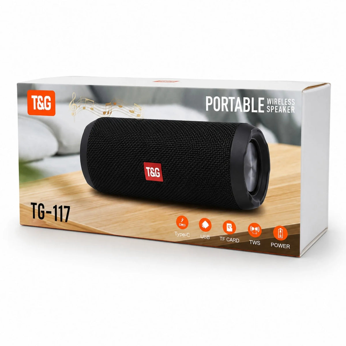 Parlante Portátil Bluetooth Recargable 10W Con TWS T&G TG-117