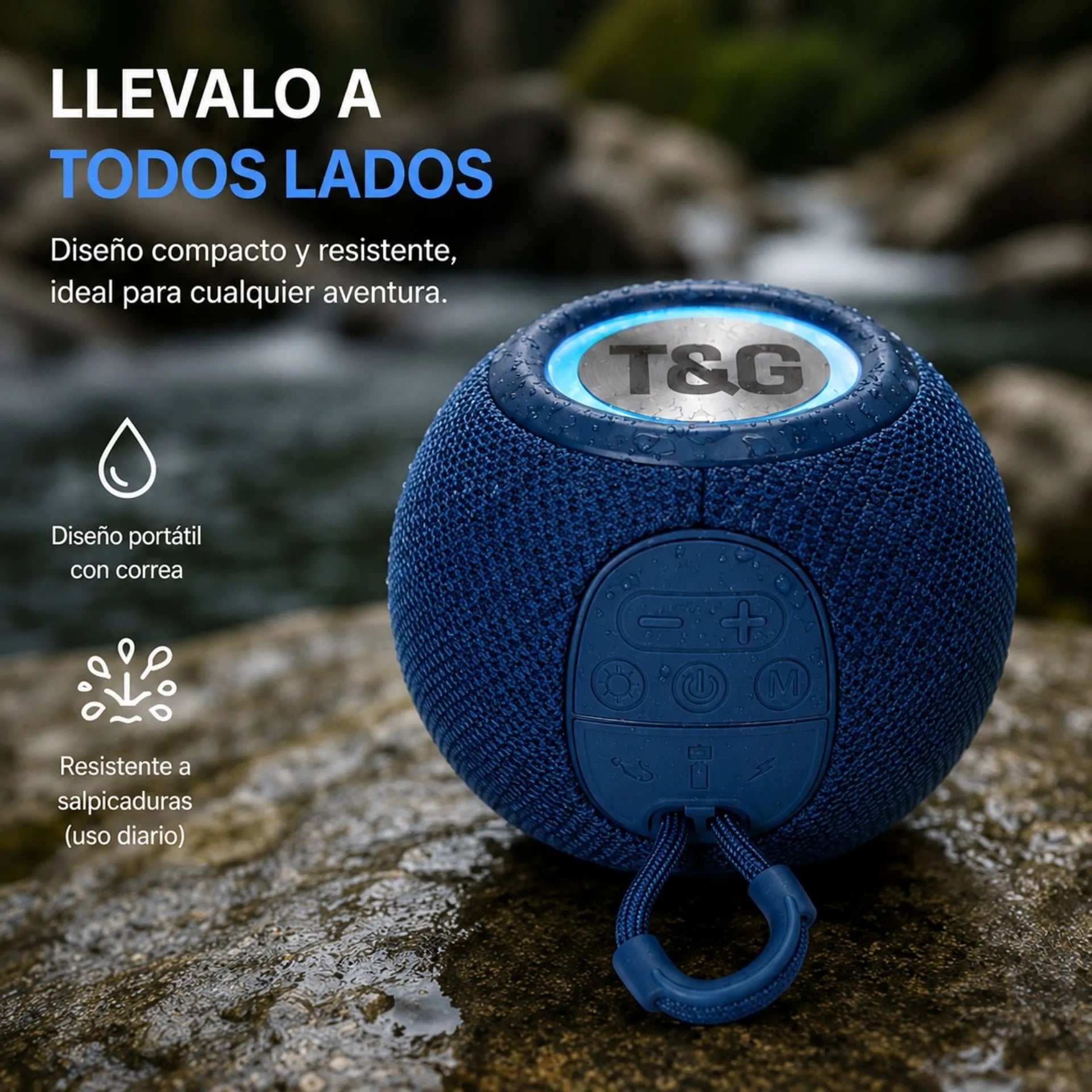 Parlante Portátil Recargable Bluetooth 5W Con TWS Y Luz LED T&G TG-337