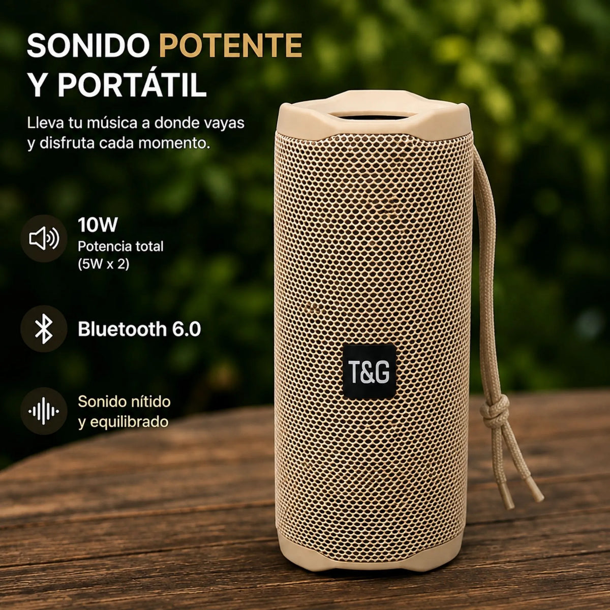 Parlante Portátil Recargable Bluetooth 10W Con Manos Libres T&G TG-468
