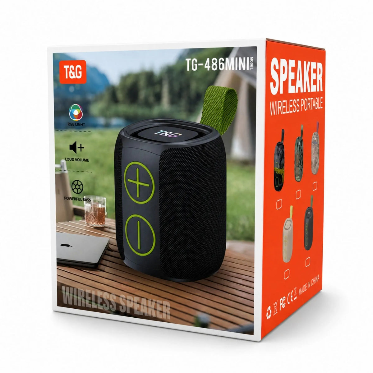 Parlante Portátil Bluetooth 5.4 15W Con Luz RGB T&G TG-486 MINI