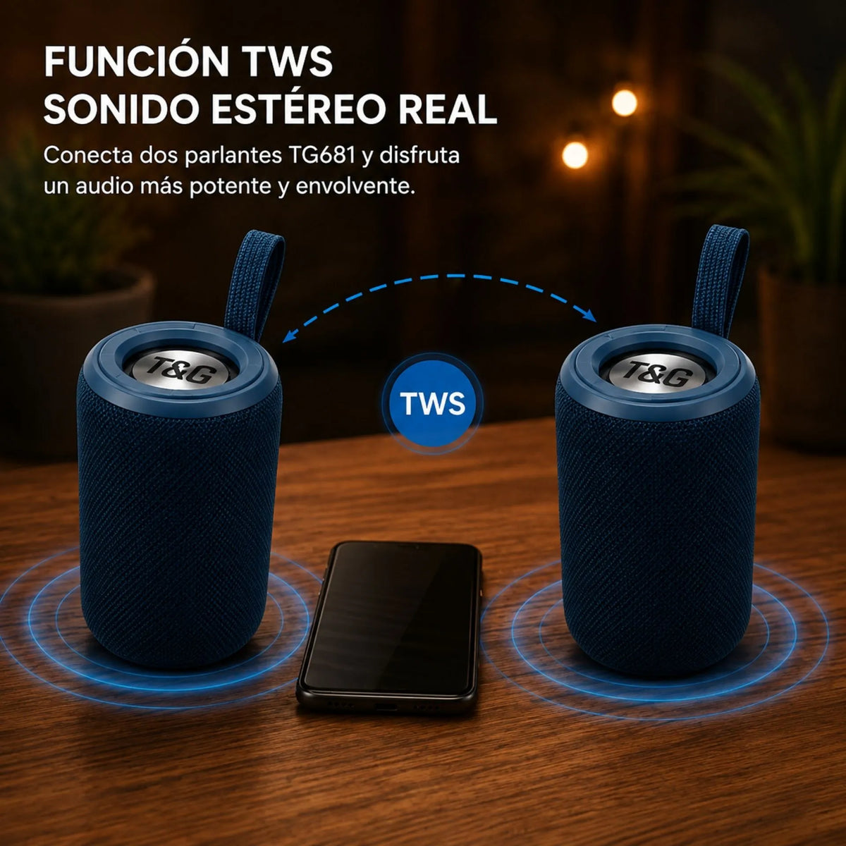 Parlante Portátil Bluetooth Recargable 5W Con TWS T&G TG681