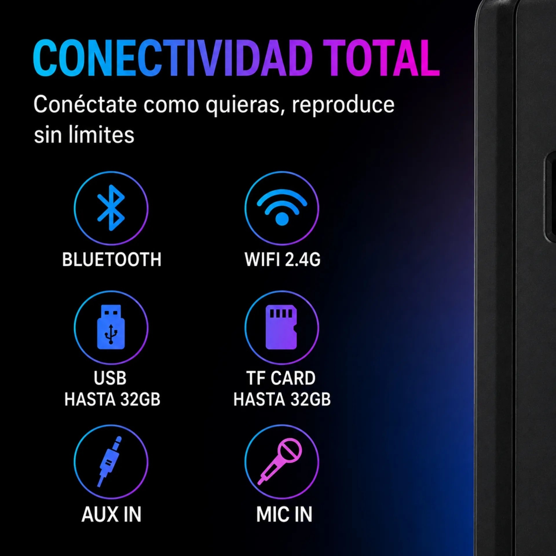 Parlante Torre Android Bluetooth Doble 12 Pulgadas Con Pantalla Táctil GD-1419