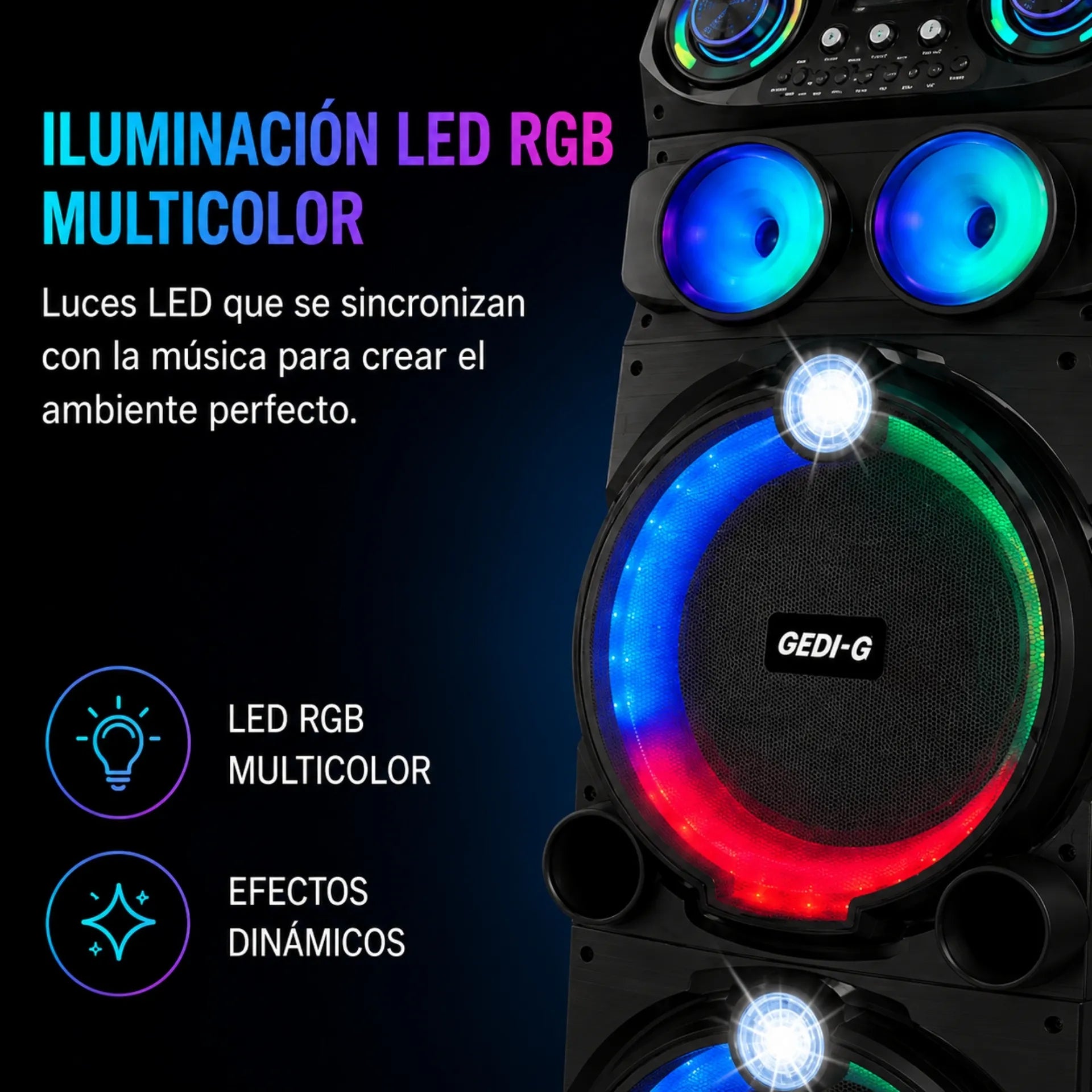 Parlante Torre Android Bluetooth Doble 12 Pulgadas Con Pantalla Táctil GD-1419