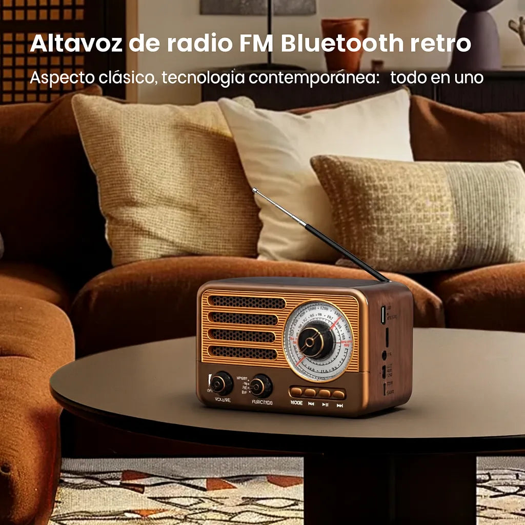 Radio Parlante Beck Play Vintage Recargable Con Radio FM/AM/SW BP-RV179BT