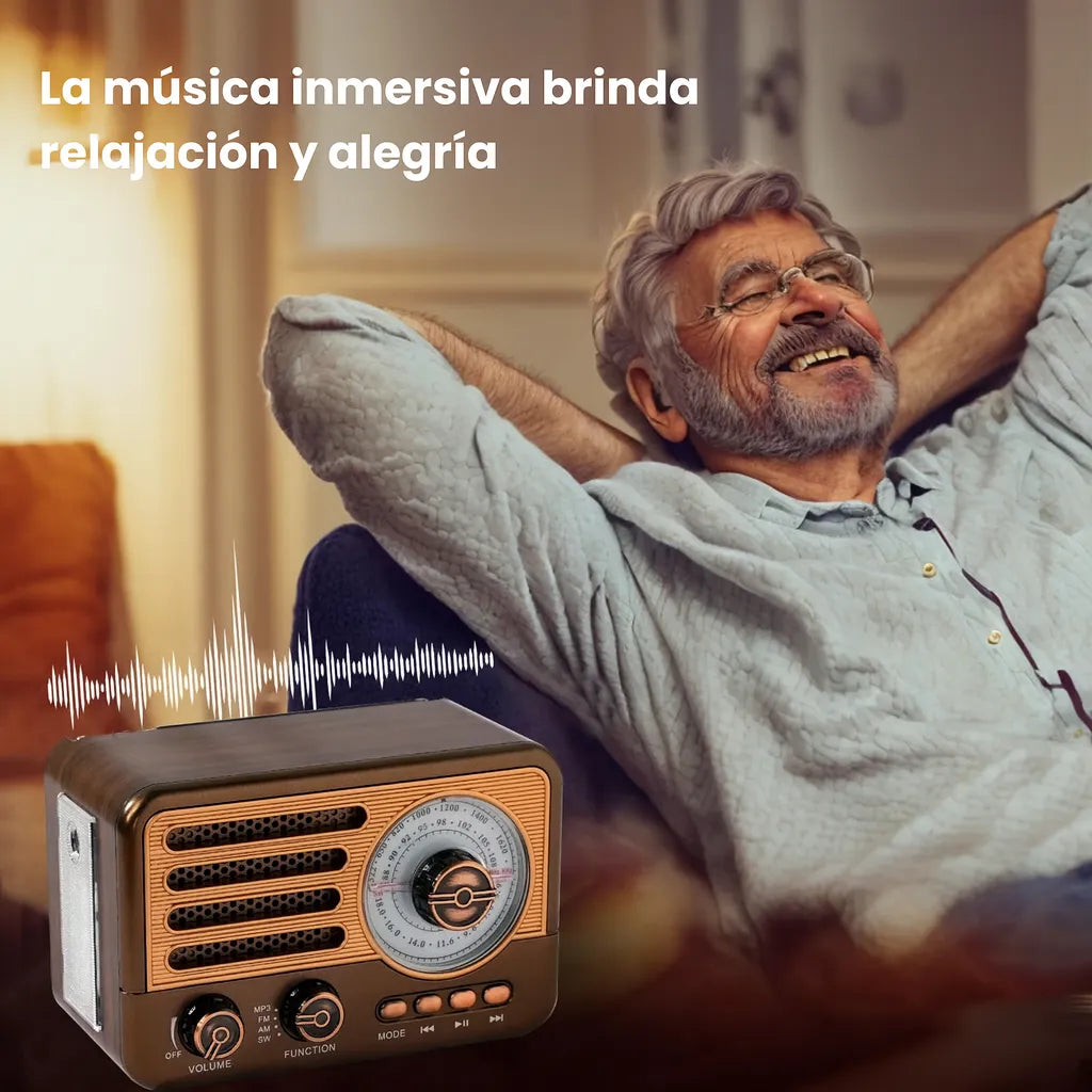 Radio Parlante Beck Play Vintage Recargable Con Radio FM/AM/SW BP-RV179BT