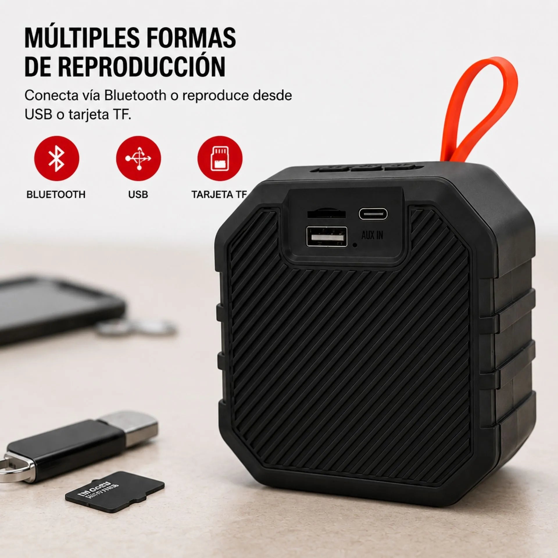 Parlante Bluetooth Portátil 5W Con USB Y TF X-518