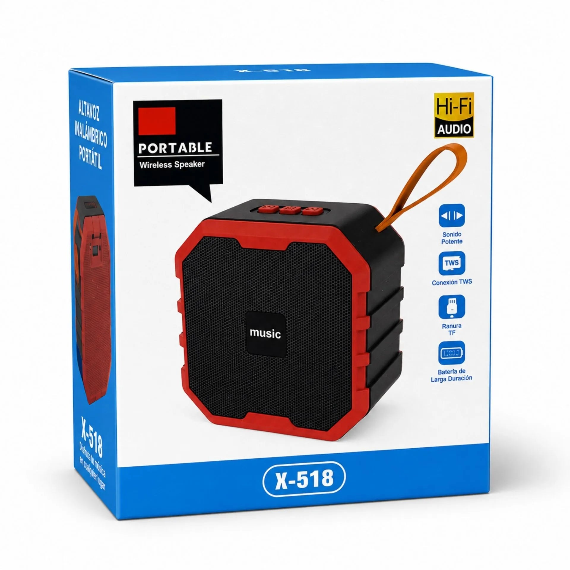 Parlante Bluetooth Portátil 5W Con USB Y TF X-518