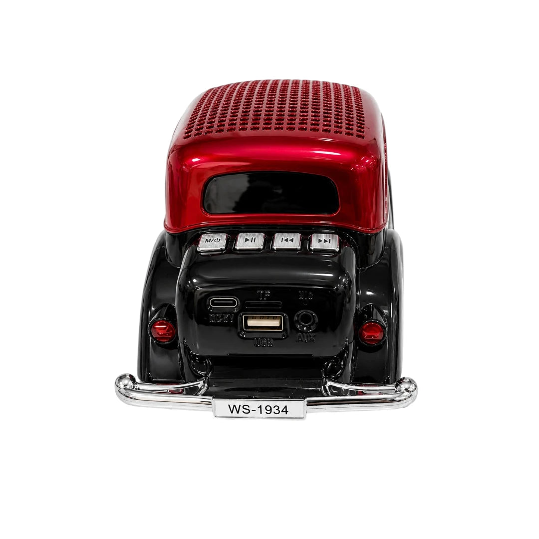 Parlante Bluetooth Retro Tipo Automóvil Con Luces RGB y Sonido Estéreo WS-1934