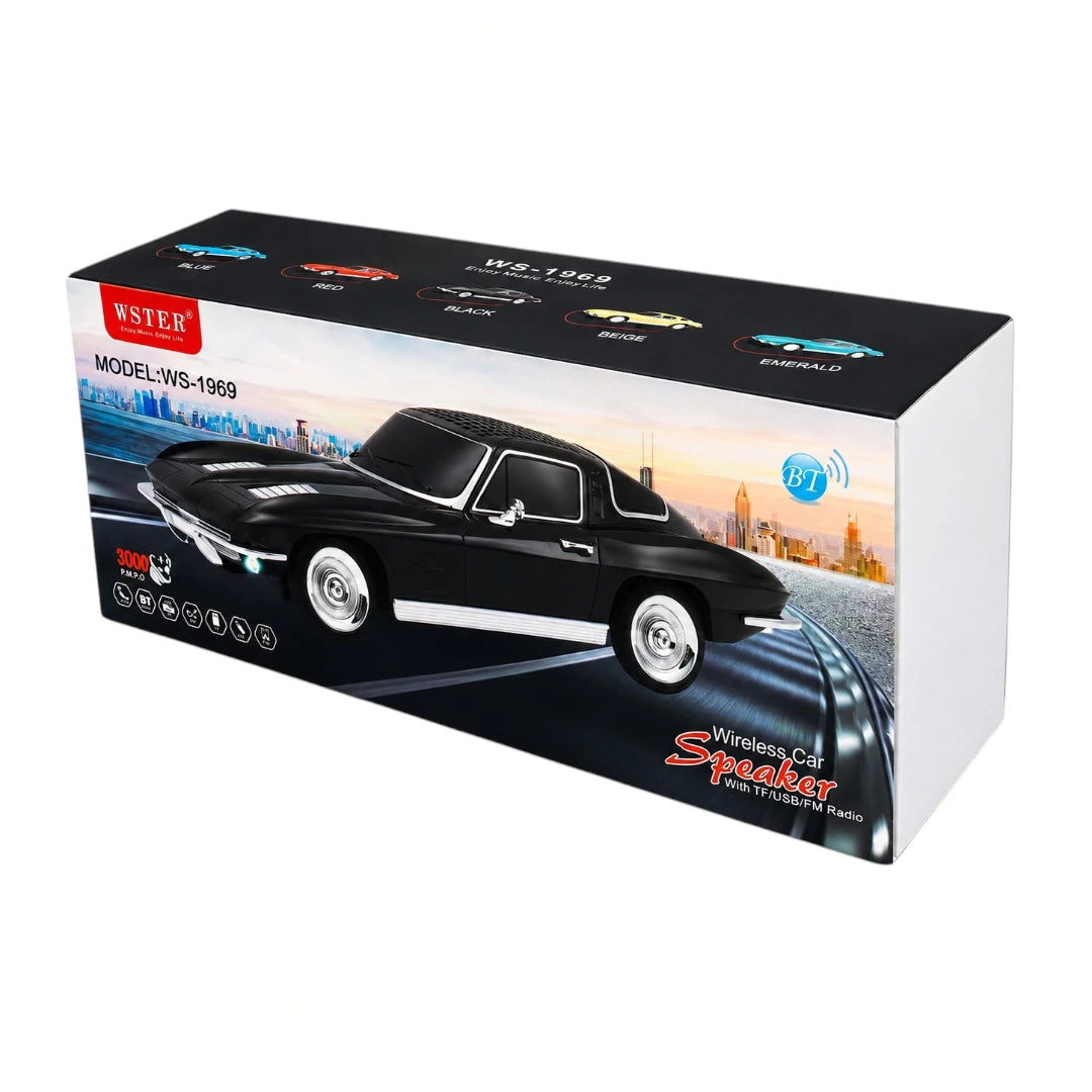 Parlante Bluetooth Retro Tipo Automóvil Deportivo Con Luces RGB WS-1969