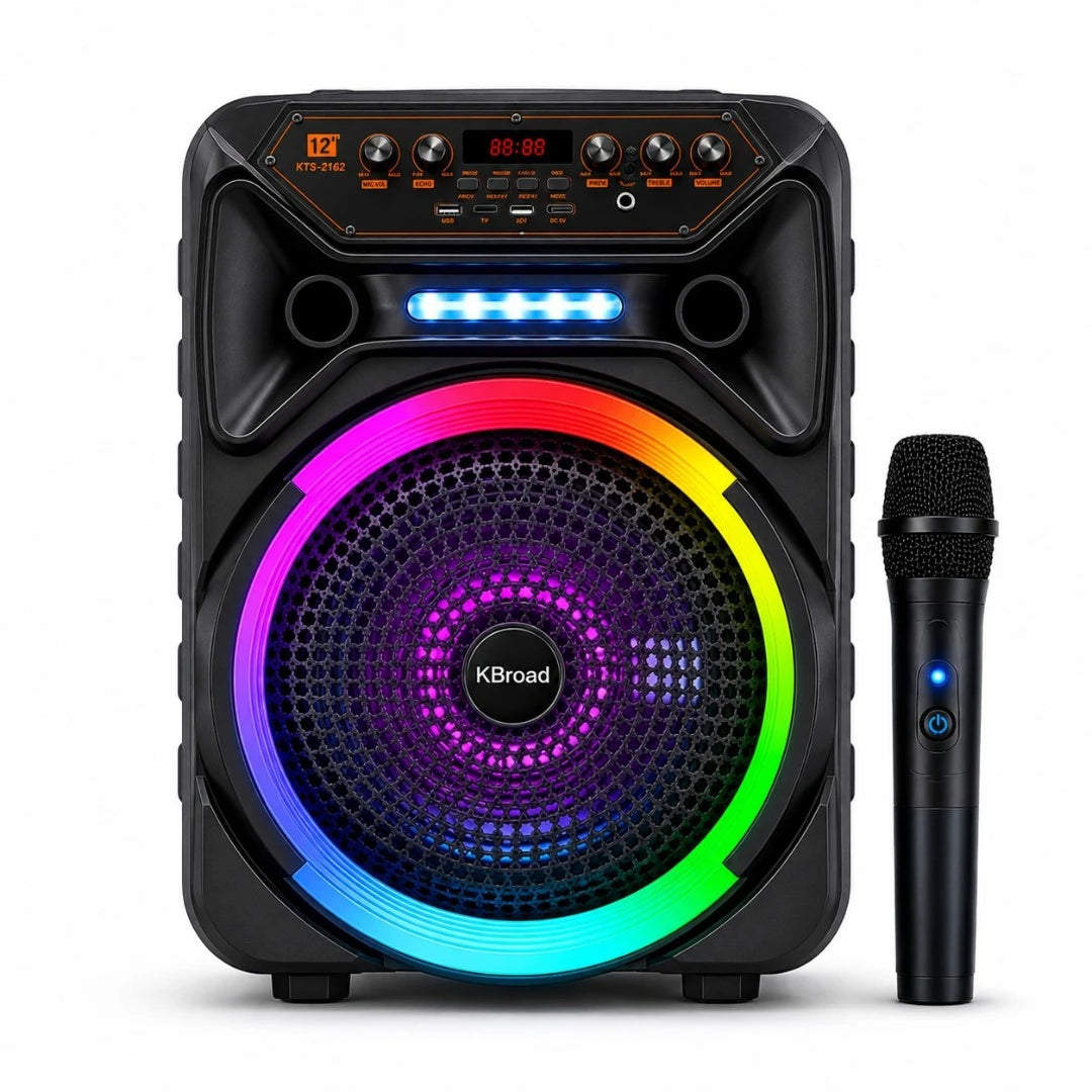 Parlante Bluetooth Portátil 12 Pulgadas Con Micrófono Y Luces RGB KTS-2162