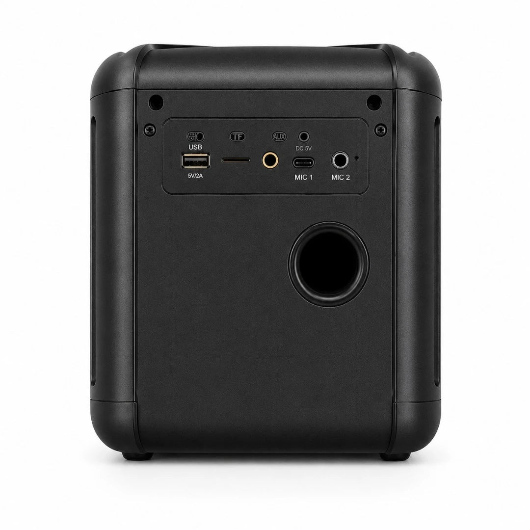 Parlante Cabina Bluetooth 8 Pulgadas Recargable Con Luces RGB Y 2 Micrófonos Brodu BTS-2103