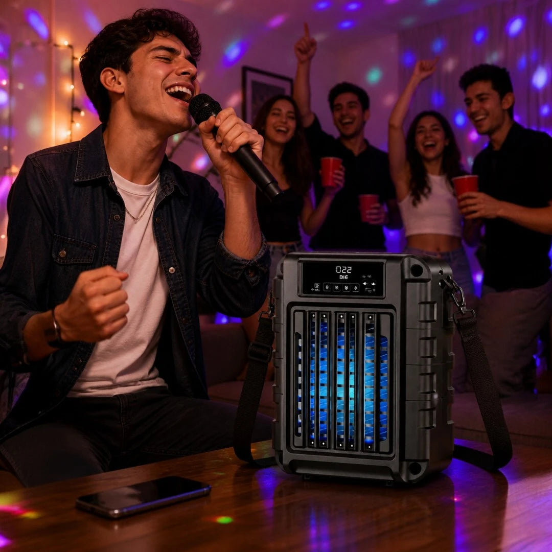 Radio Parlante Bluetooth Con Micrófono Karaoke y Luces RGB GTS-1797