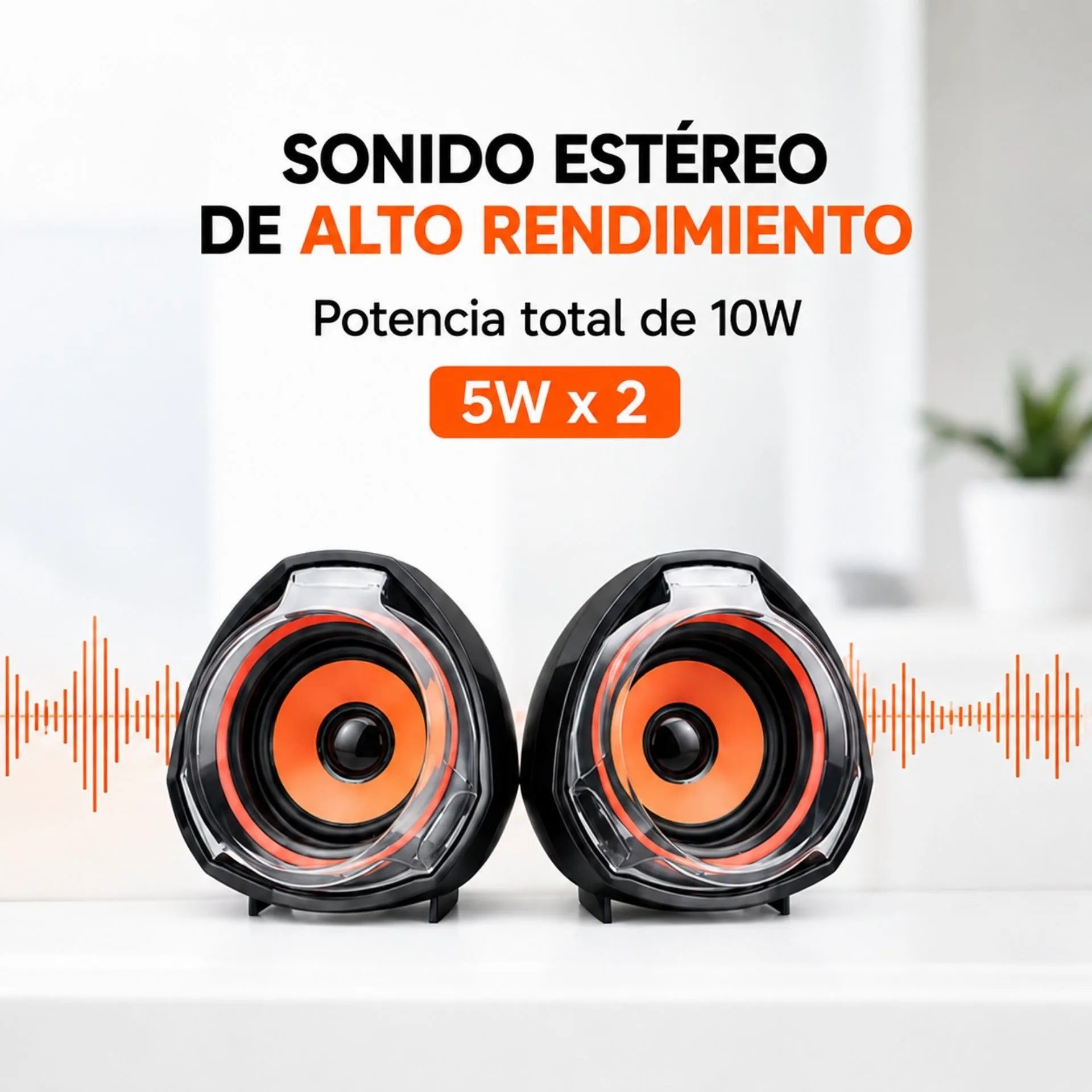 Parlantes Multimedia USB 2.0 Estéreo 10W para Computador Jertech S1