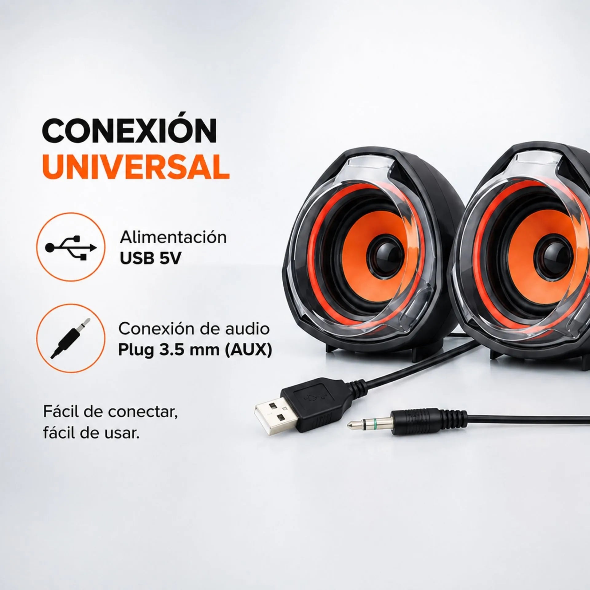 Parlantes Multimedia USB 2.0 Estéreo 10W para Computador Jertech S1