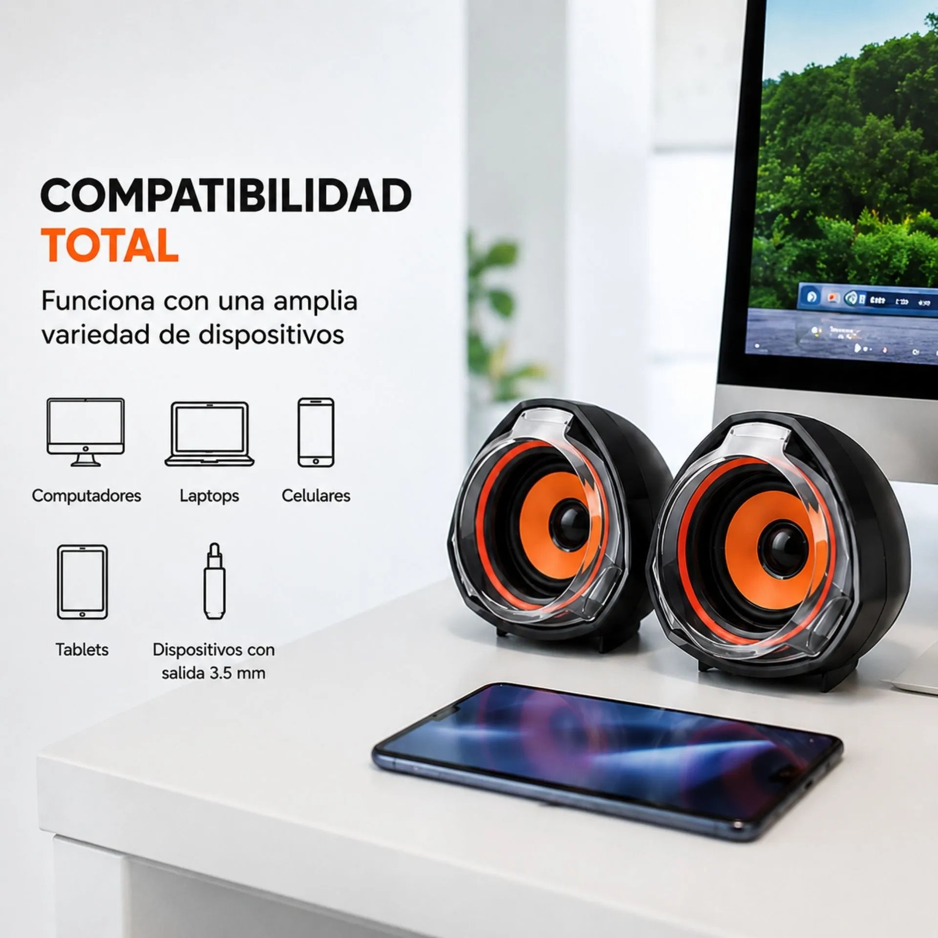 Parlantes Multimedia USB 2.0 Estéreo 10W para Computador Jertech S1