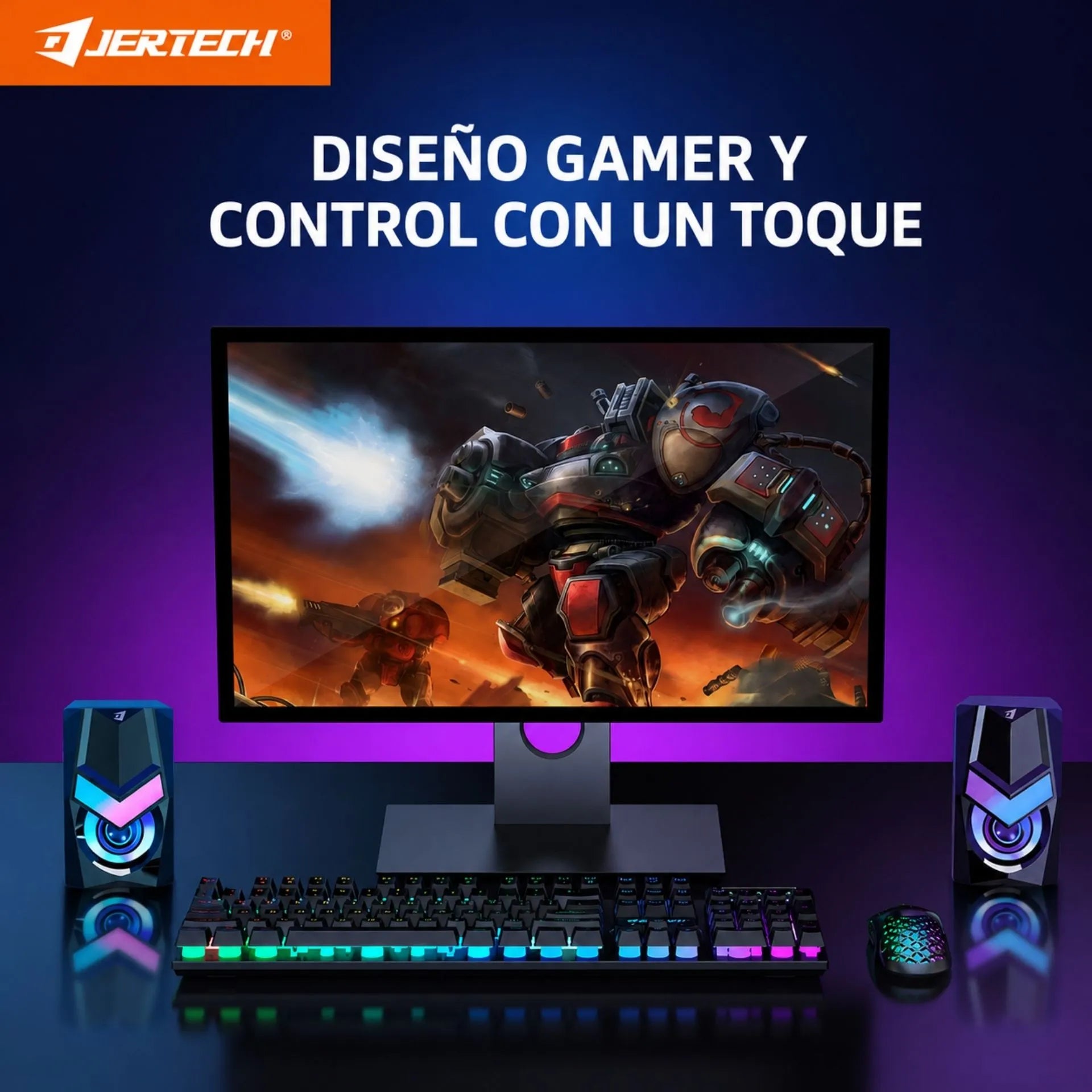 Parlantes Multimedia USB 2.0 Gamer Estéreo 10W para Computador Jertech S3