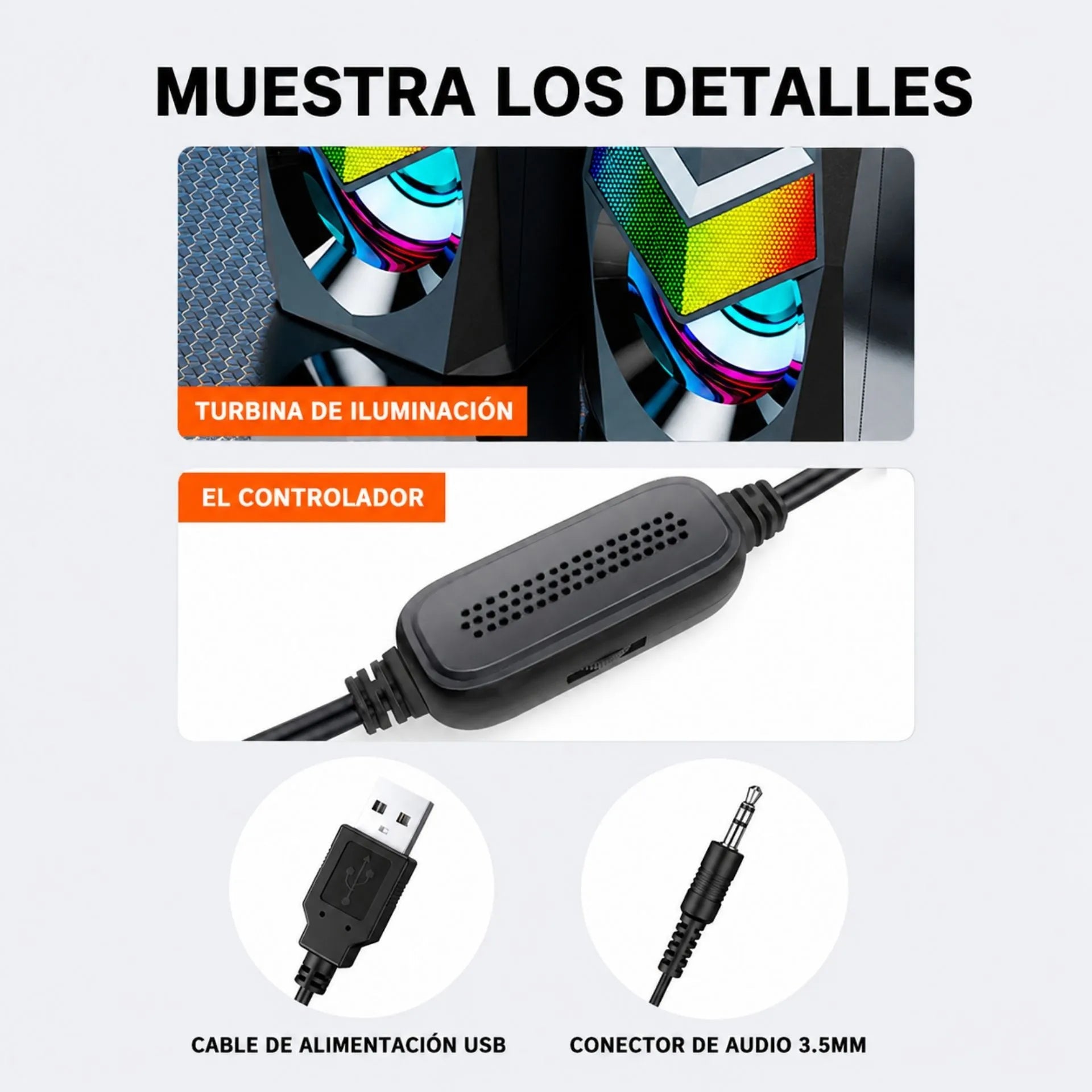 Parlantes Multimedia USB 2.0 Gamer Estéreo 10W para Computador Jertech S3